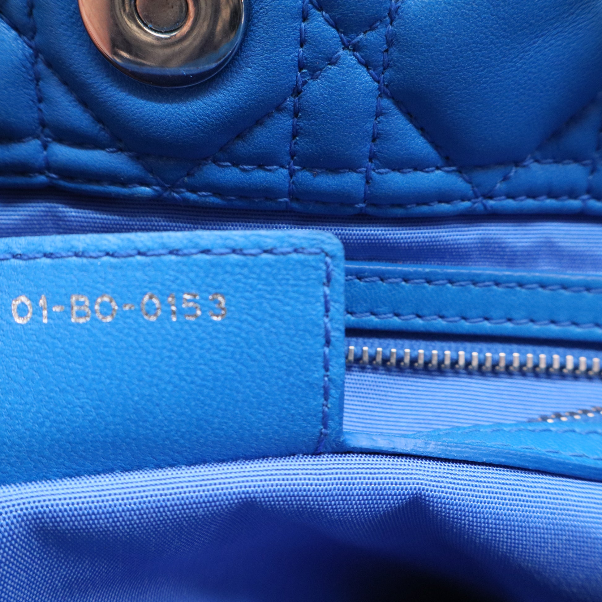 Blue Cannage Leather Large Soft Lady Dior Shopping Tote Twins LDJ3155