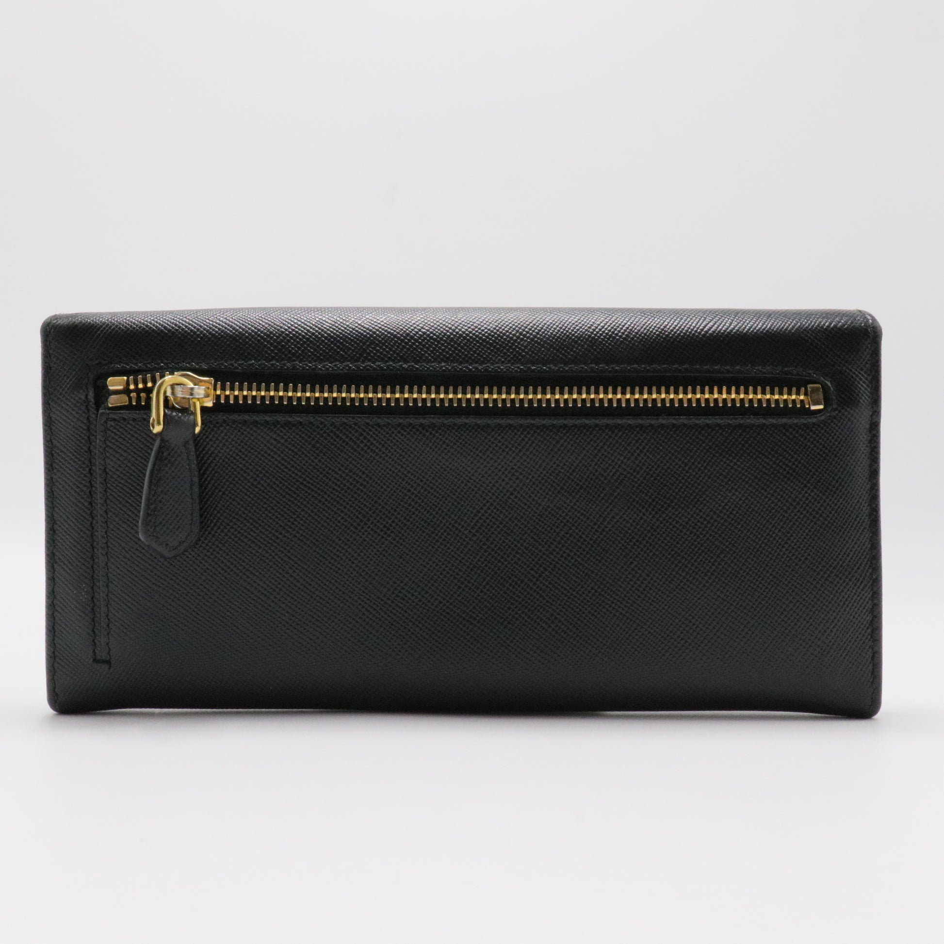 Continental Flap Wallet Saffiano Leather with Metal Detail