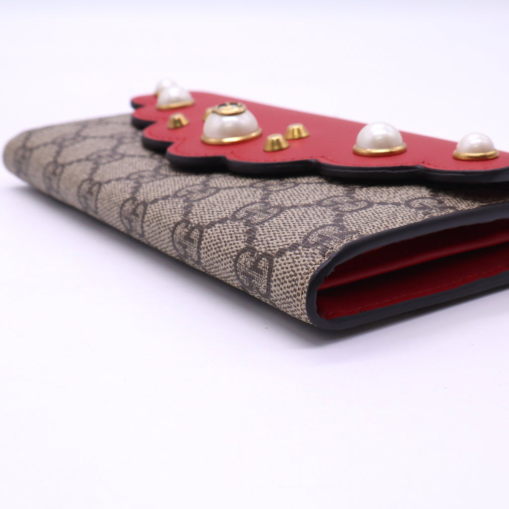 Gucci GG Supreme Peony Wallet Twins W20822