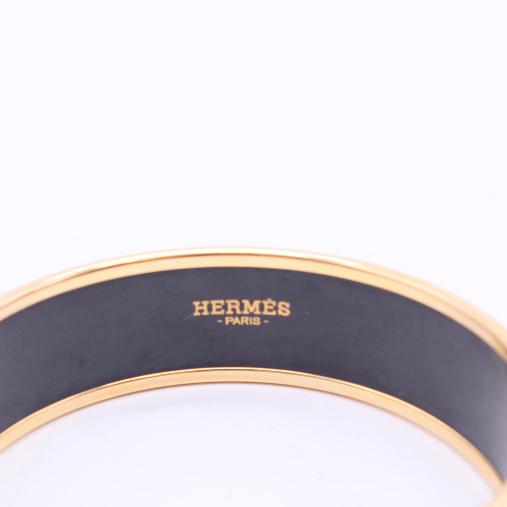 Wide Enamel Bangle (Palm Leaves)