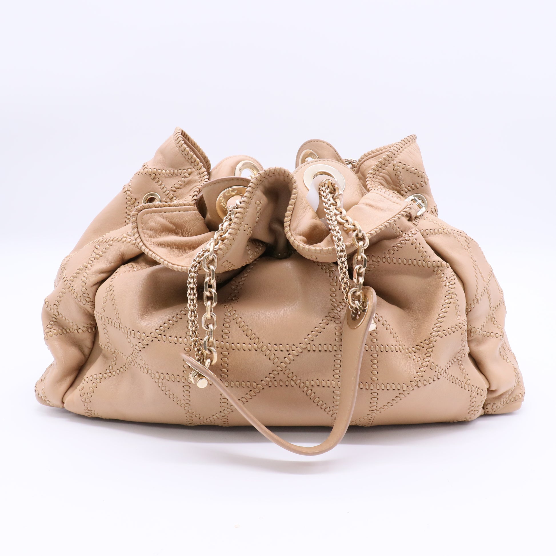 Leather Shoulder BagsBeige Cannage Le Trente Lucky CharmShoulder Bag Twins