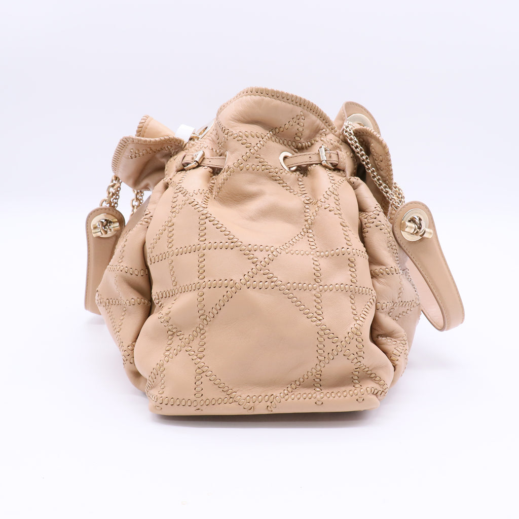 Dior Beige Cannage  Le Trente Lucky Charm Shoulder Bag Twins