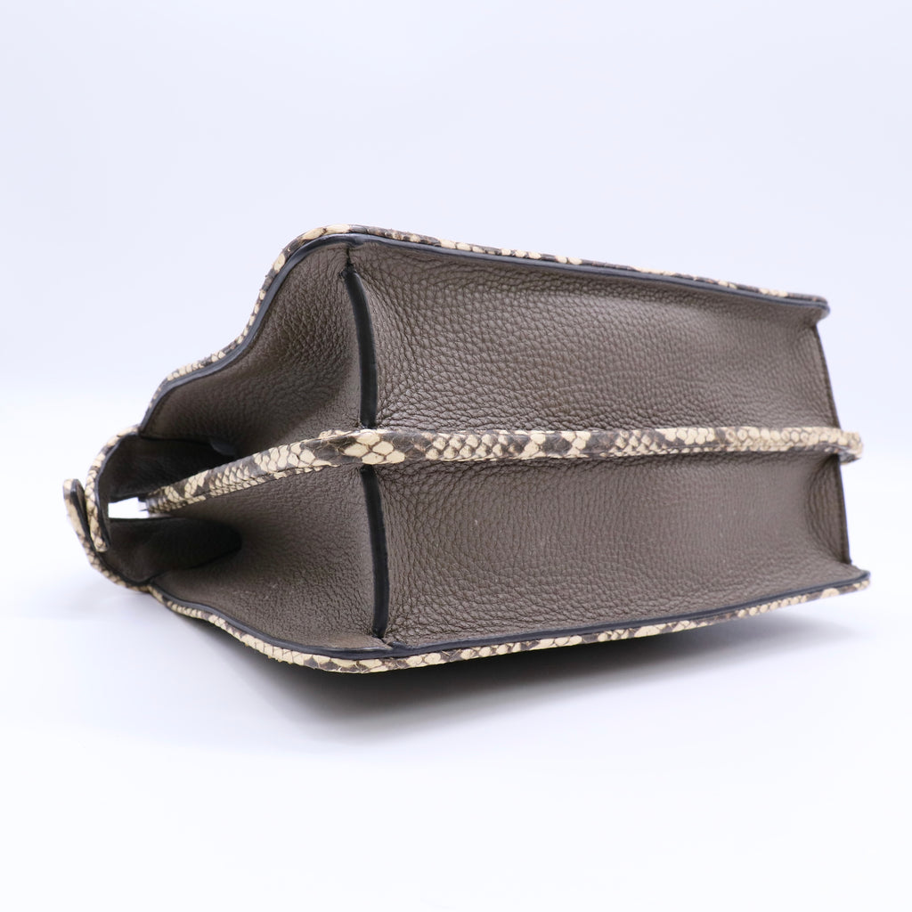 Fendi Peekaboo ISeeU Medium Leather Bag with Elaphe Trim twins LDJ4282