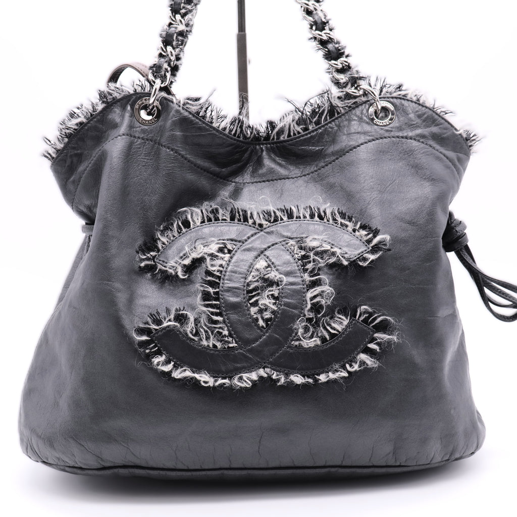 Funny Tweed Bon Bon Tote Lambskin Large