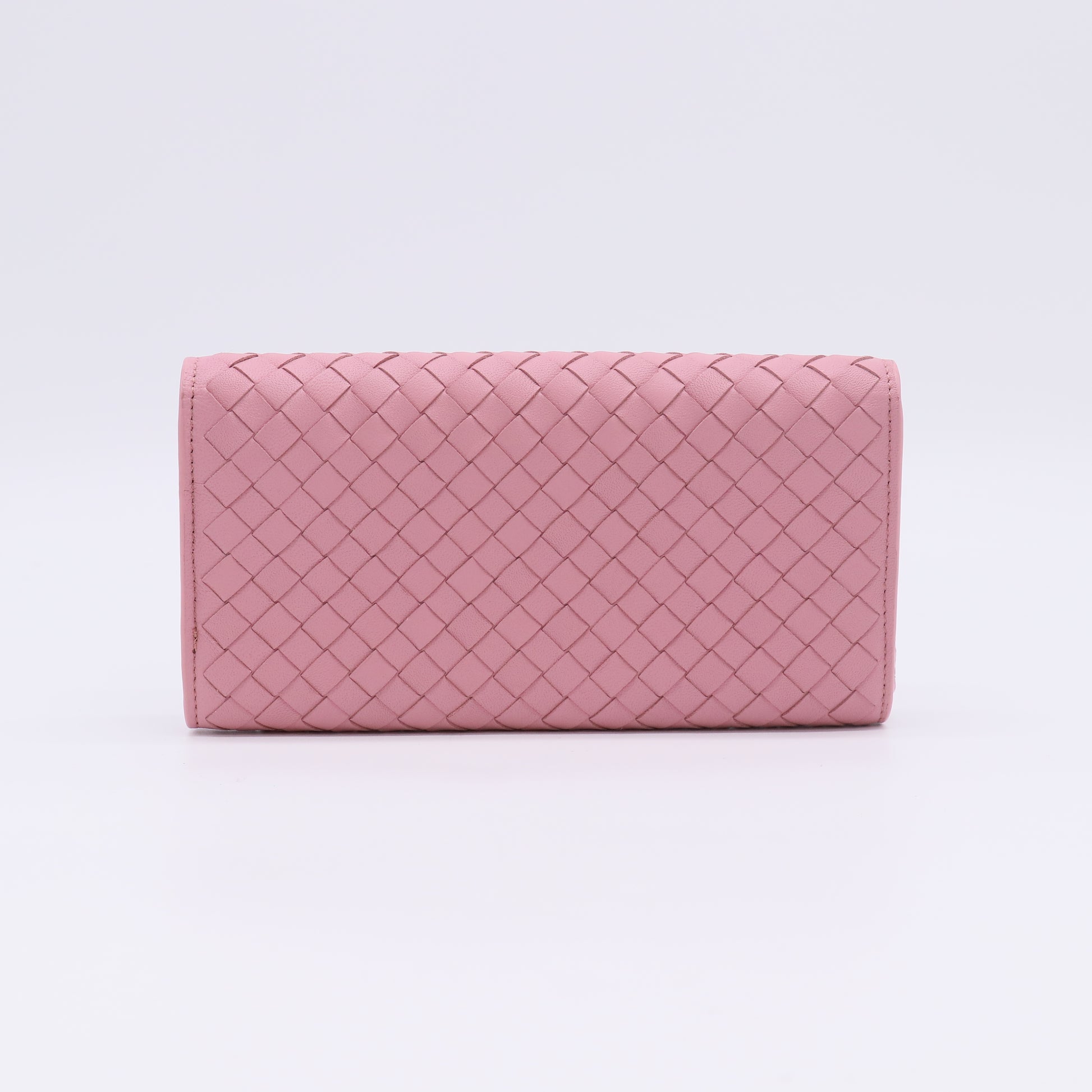 Preloved Intrecciato Wallet Pink Leather Wo W22613