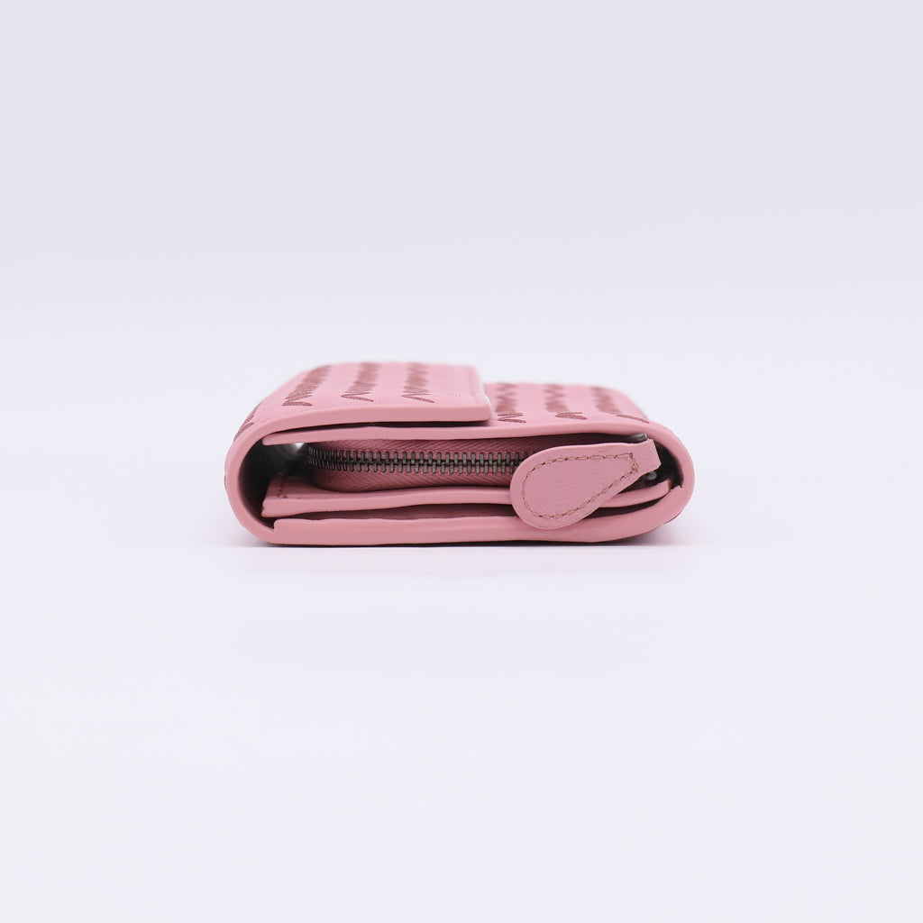 Preloved Intrecciato Wallet Pink Leather Wo W22613