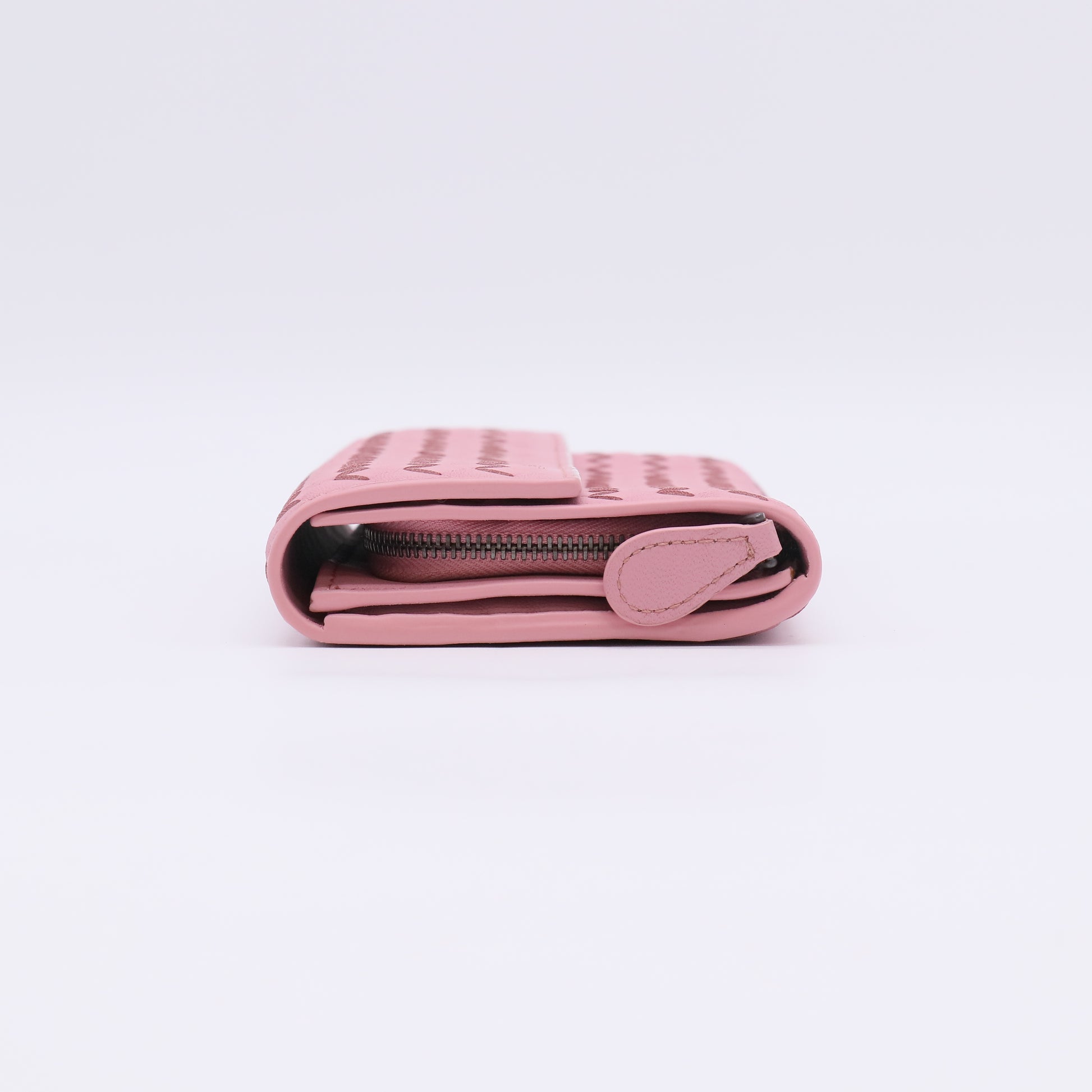 Preloved Intrecciato Wallet Pink Leather Wo W22613