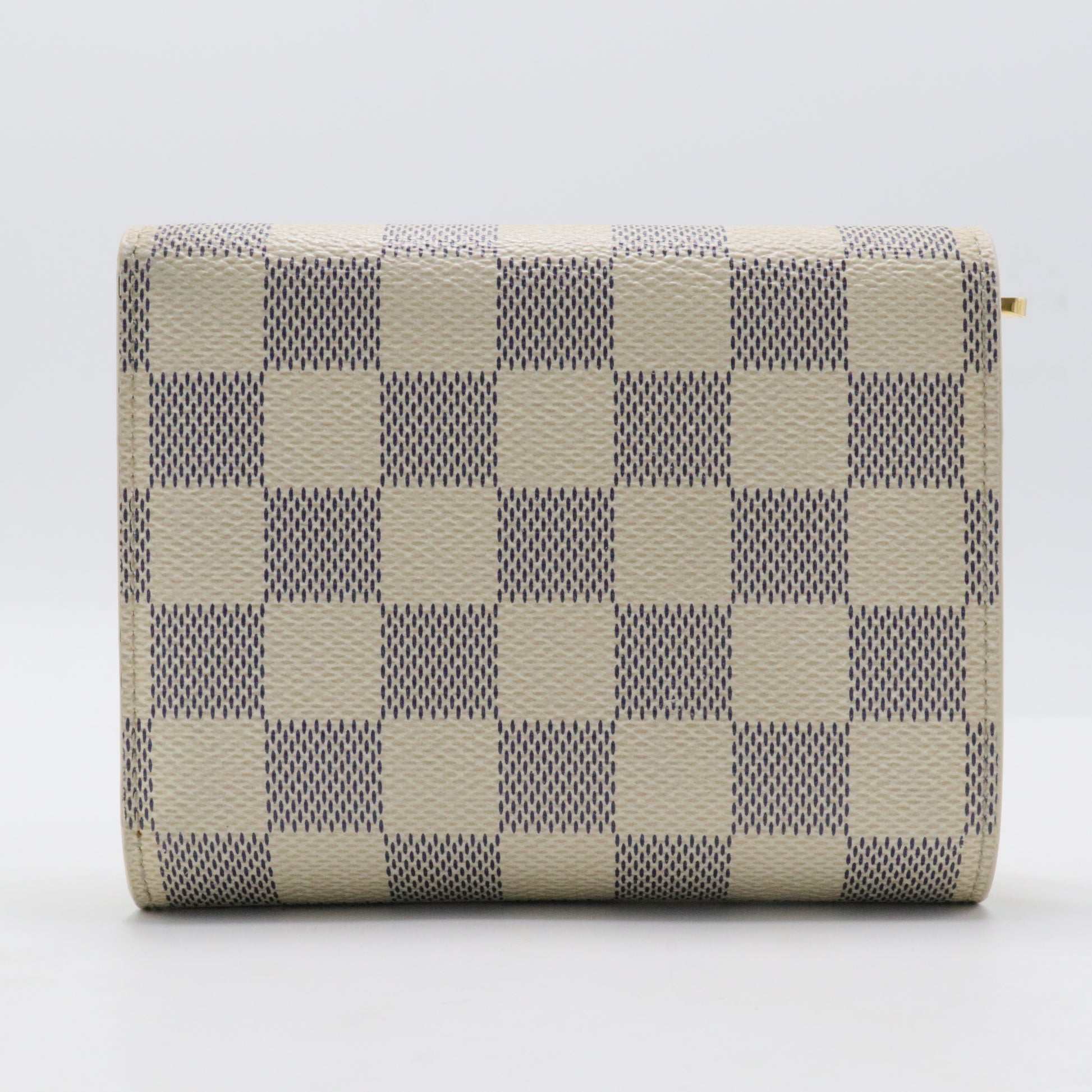 White Koala Damier Azur Coated Canvas Compact Push-lock Wallet
