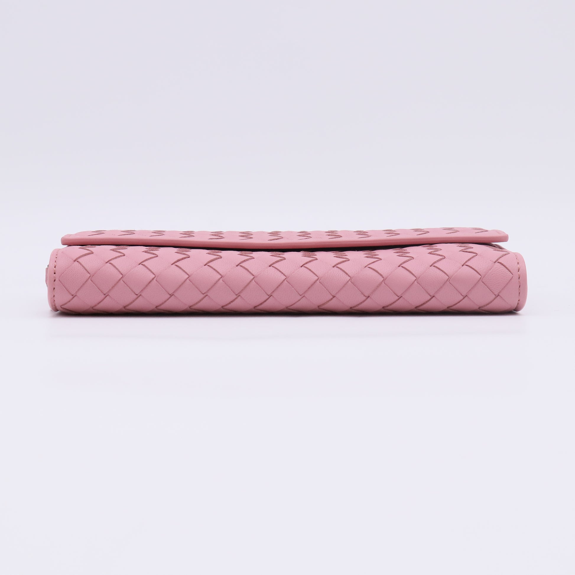 Preloved Intrecciato Wallet Pink Leather Wo W22613