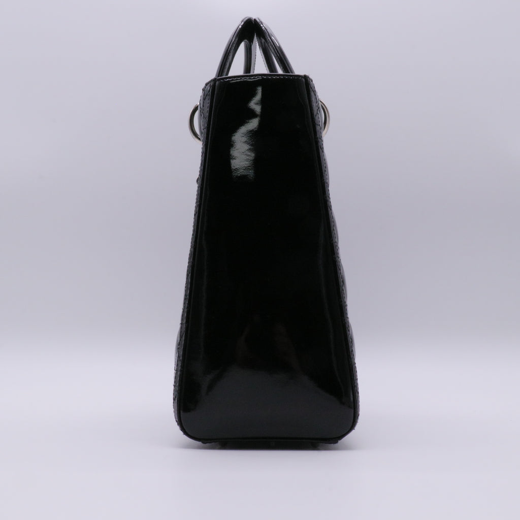 Vintage Lady Dior Bag Cannage Quilt Patent Large twins