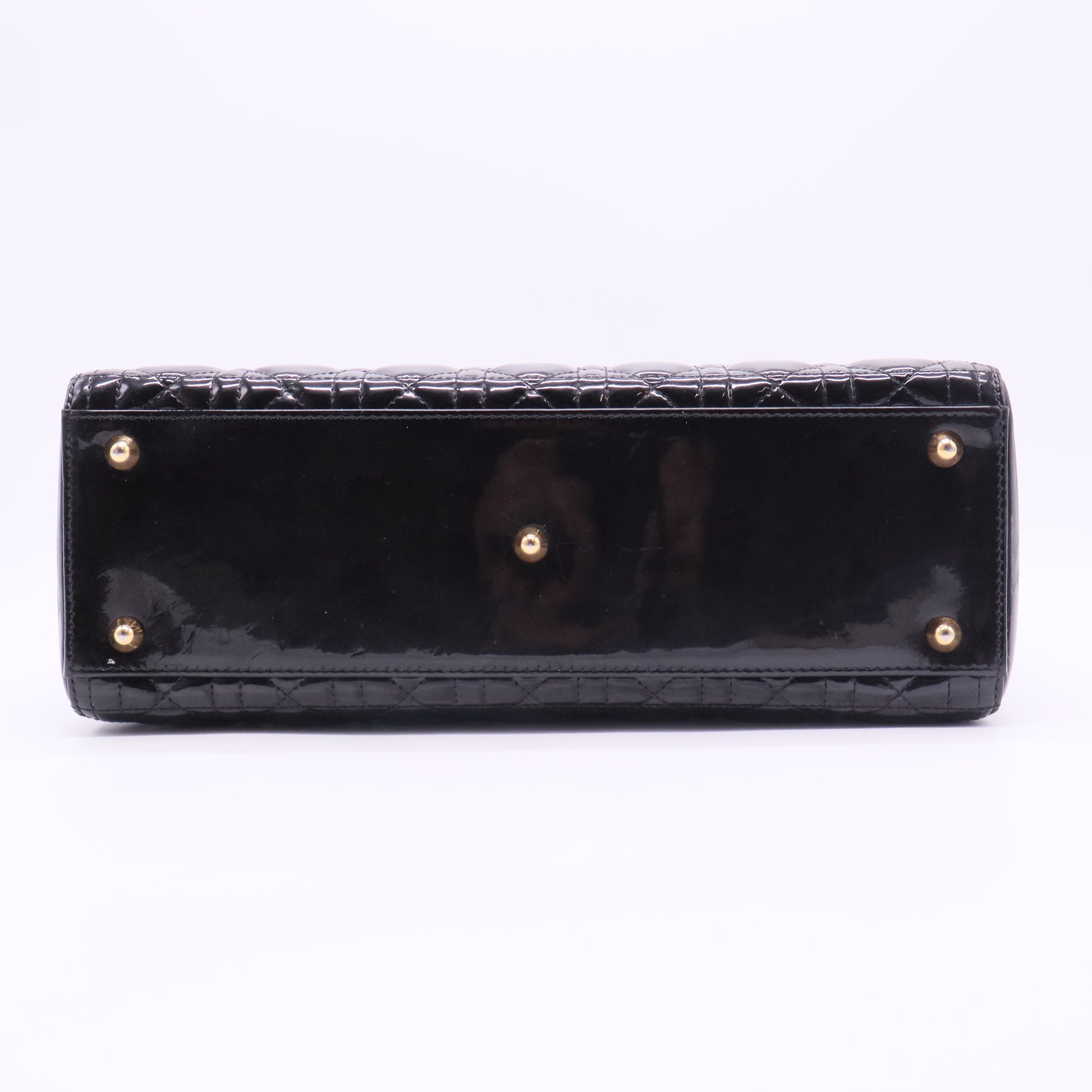 Lady Dior Bag Cannage Quilt Patent Large