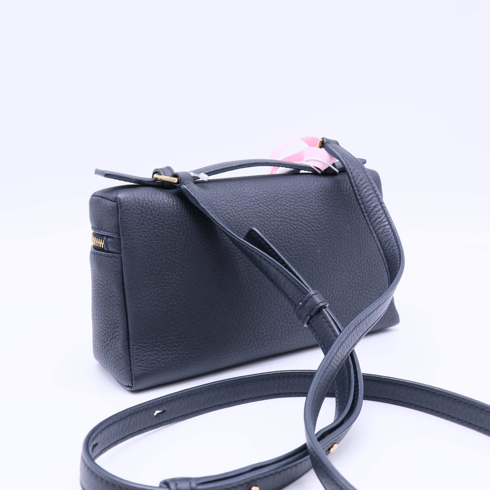 Loro Piana Navy Blue Leather Extra Pocket L19 Pouch Twins LDJ4276