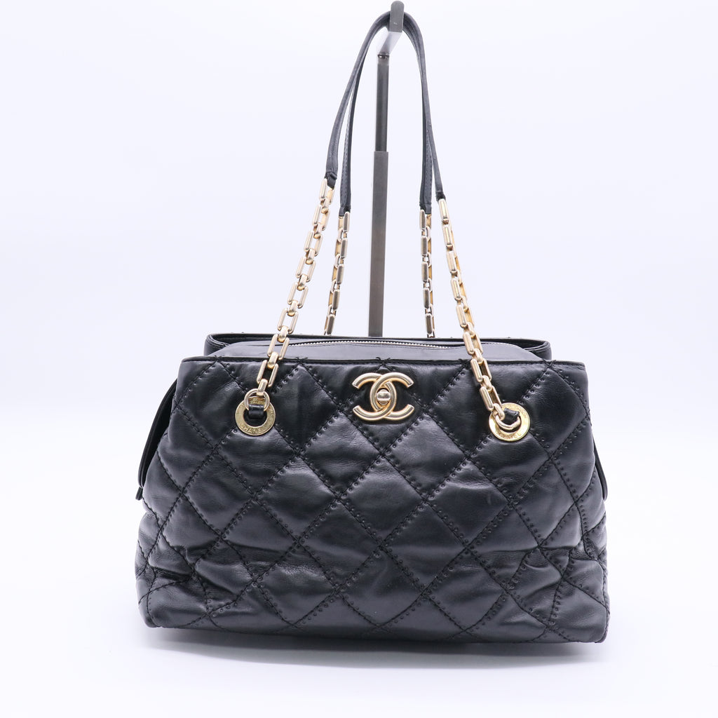 Chanel medium vintage chain tote bag twins