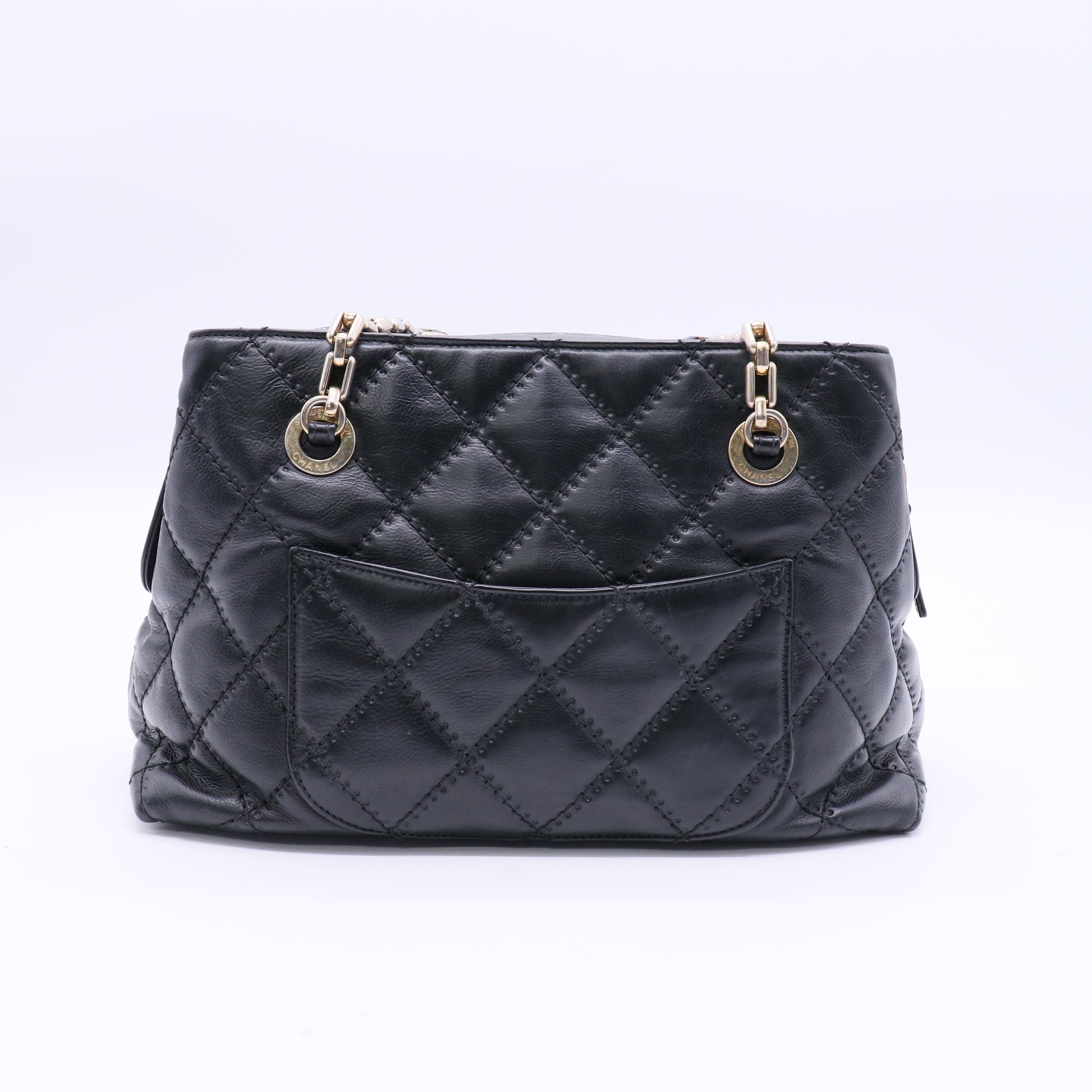 Chanel medium vintage chain tote bag twins