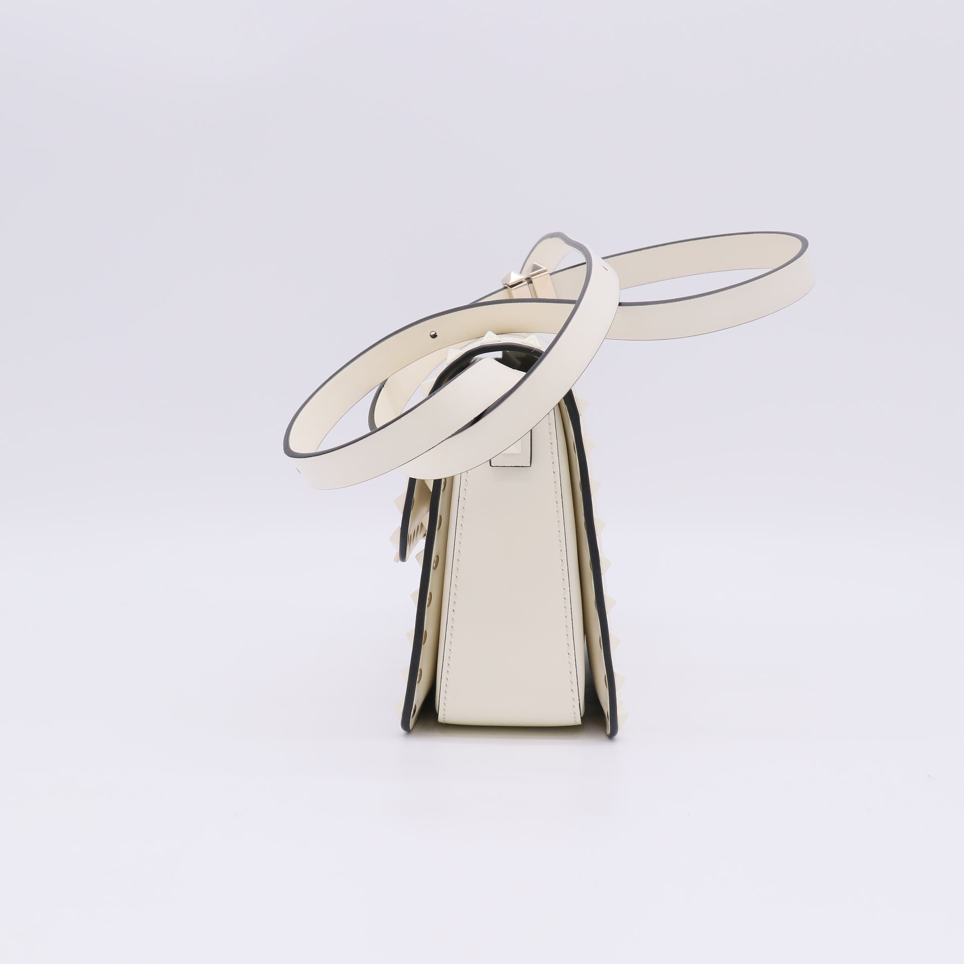 White Leather Guitar Rockstud B23380