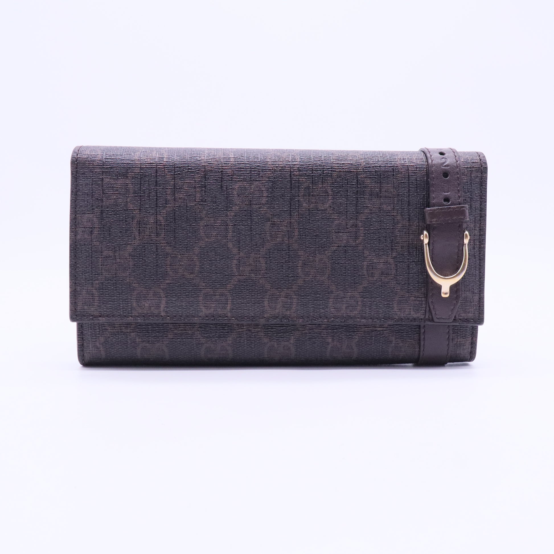 Gucci Dark Brown GG Supreme Canvas Continental Wallet W11086