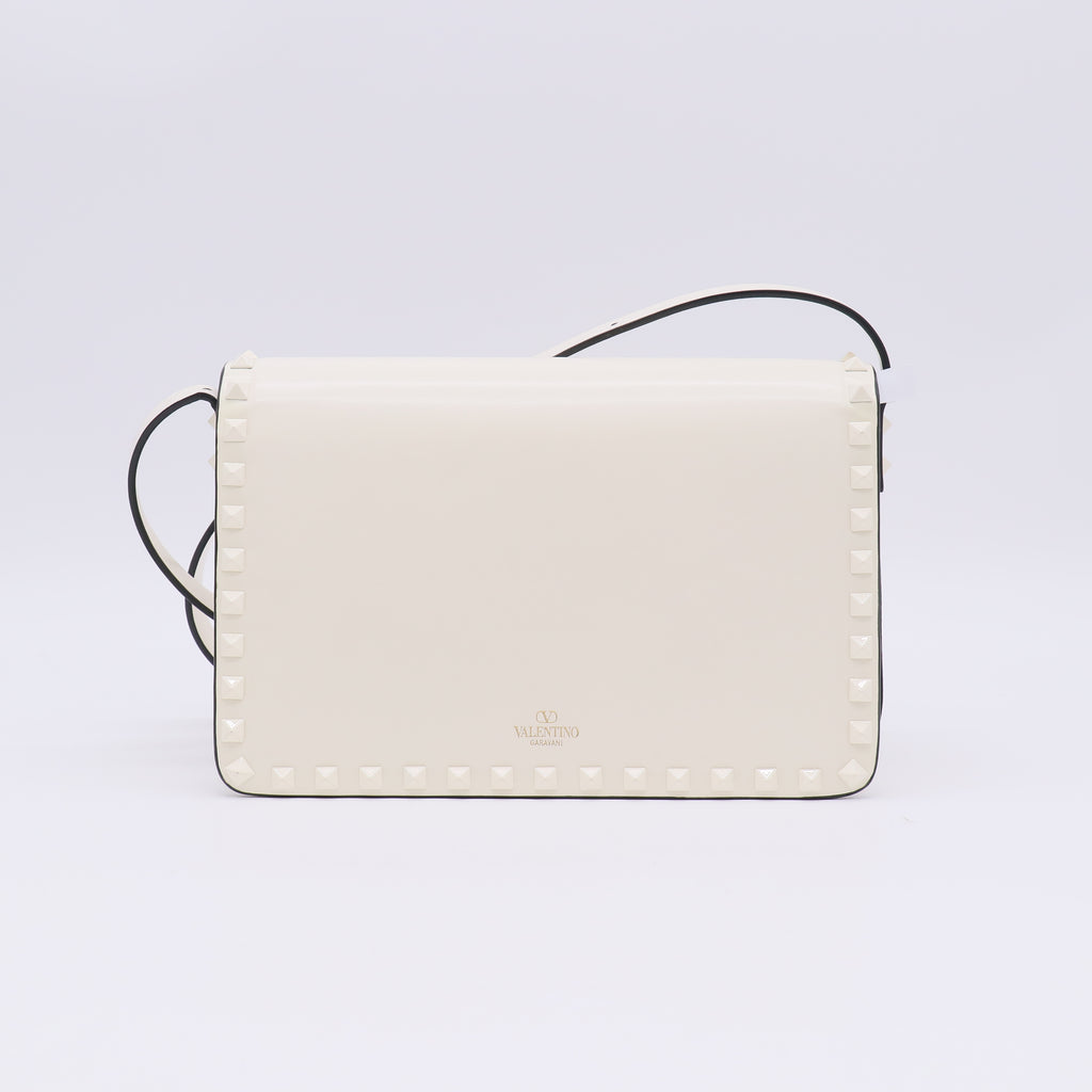 White Leather Guitar Rockstud B23380