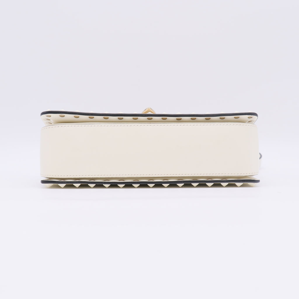 White Leather Guitar Rockstud B23380