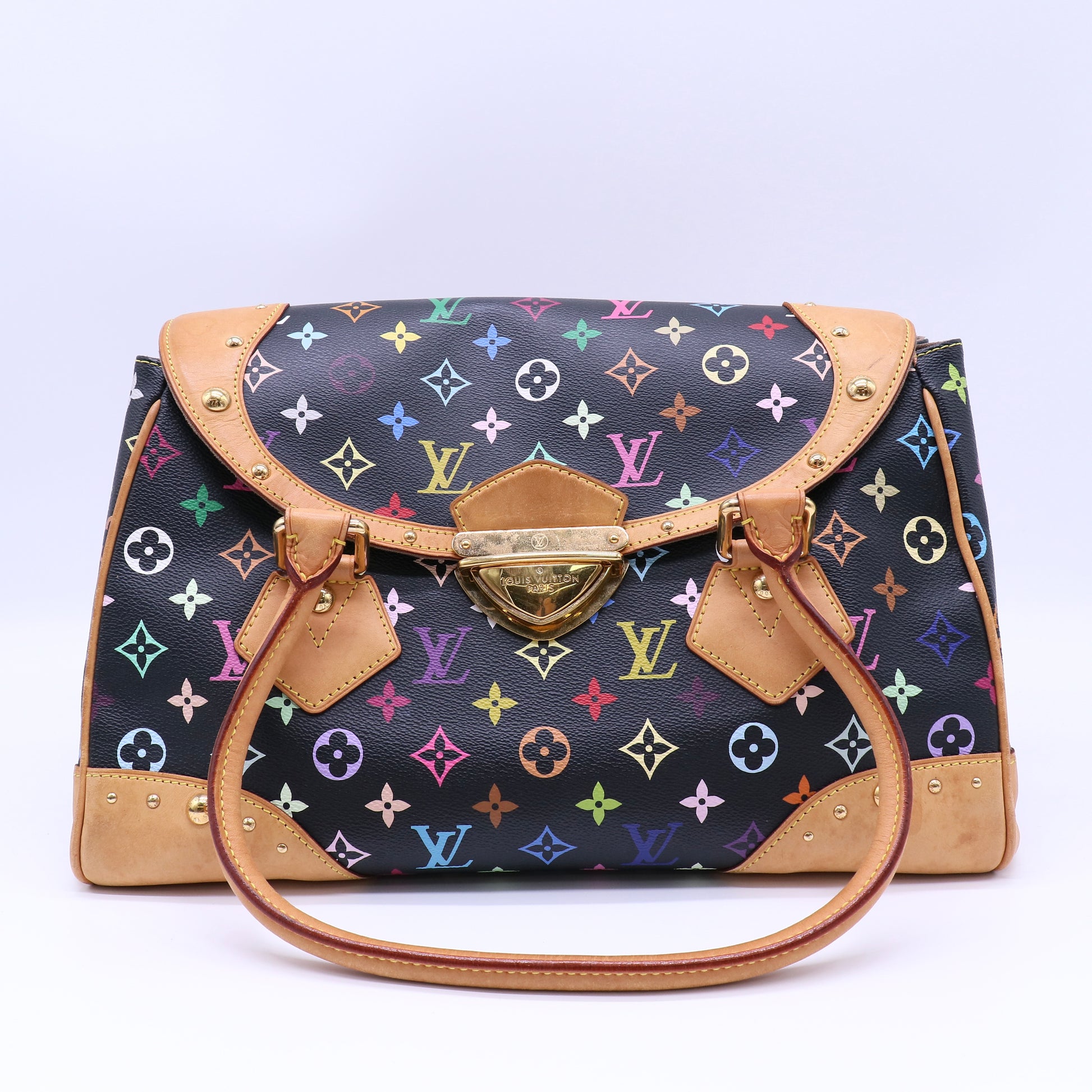 Louis Vuitton Takashi Murakami x Monogram Multicolore Beverly GM Black Twins LDJ4300