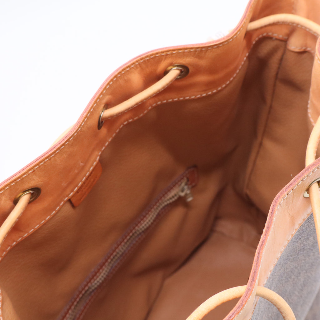 Canvas and Leather Shoulder bag Brown Vintage Twins LDJ3086