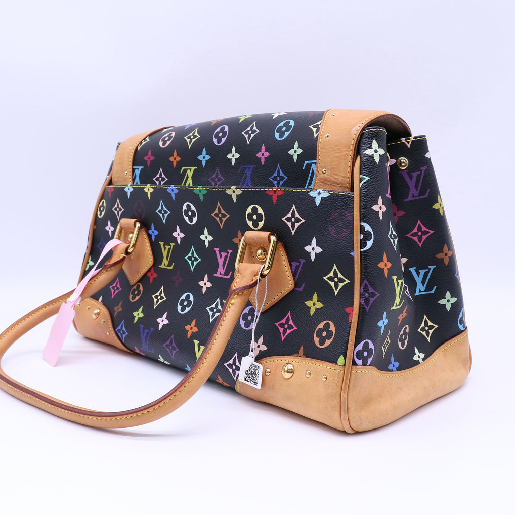 Louis Vuitton Takashi Murakami x Monogram Multicolore Beverly GM Black Twins LDJ4300