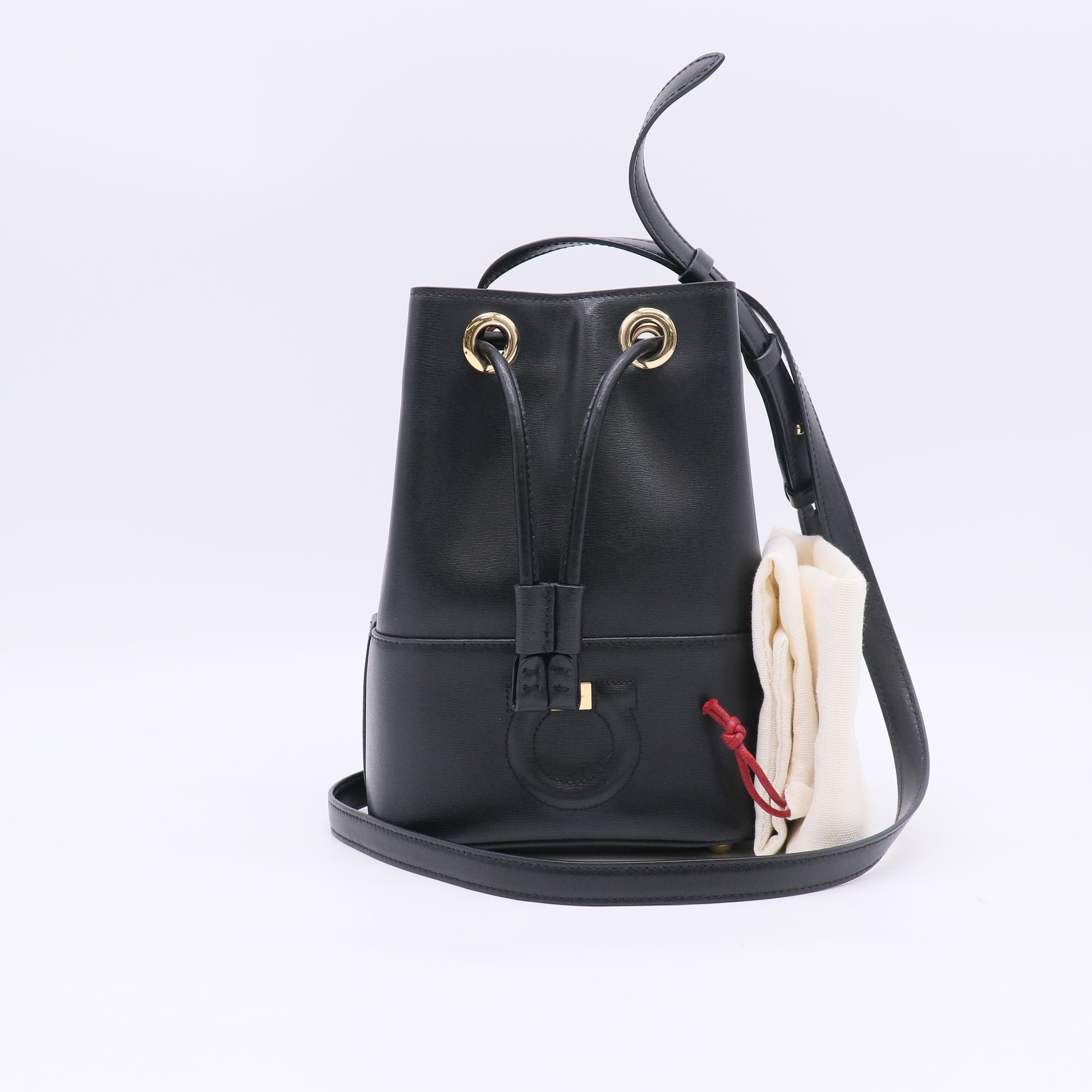 Salvatore Ferragamo Gancini City Leather Bucket Bag B23358