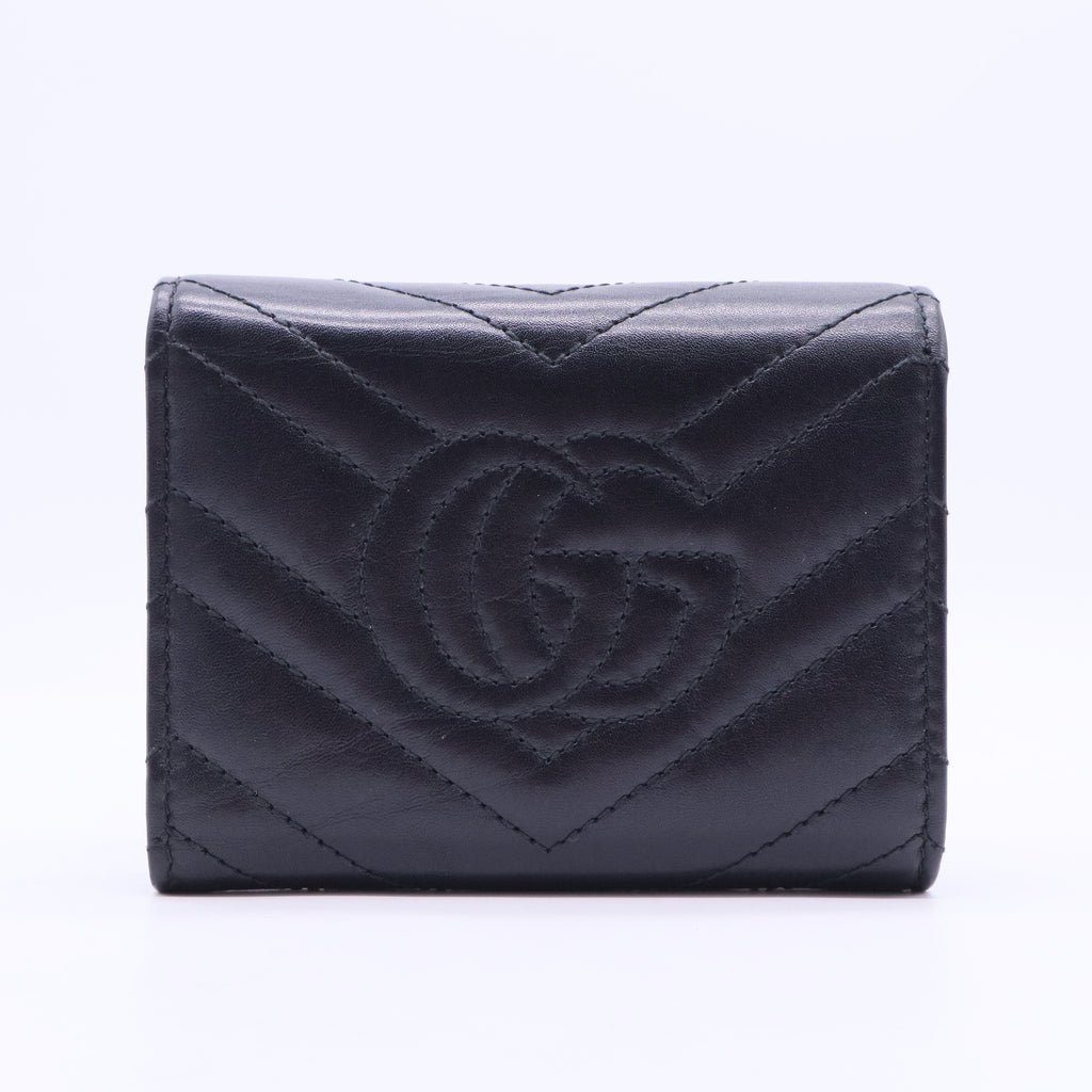 Calfskin Matelasse GG Marmont Medium Wallet Black