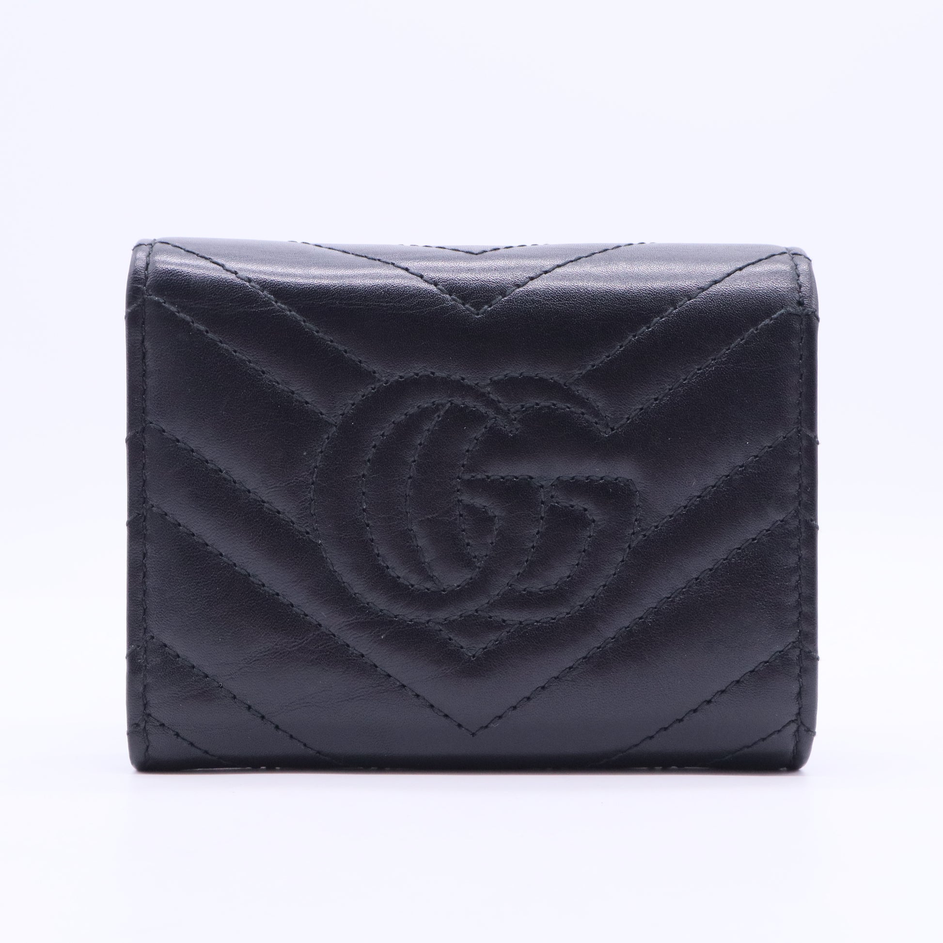 Calfskin Matelasse GG Marmont Medium Wallet Black