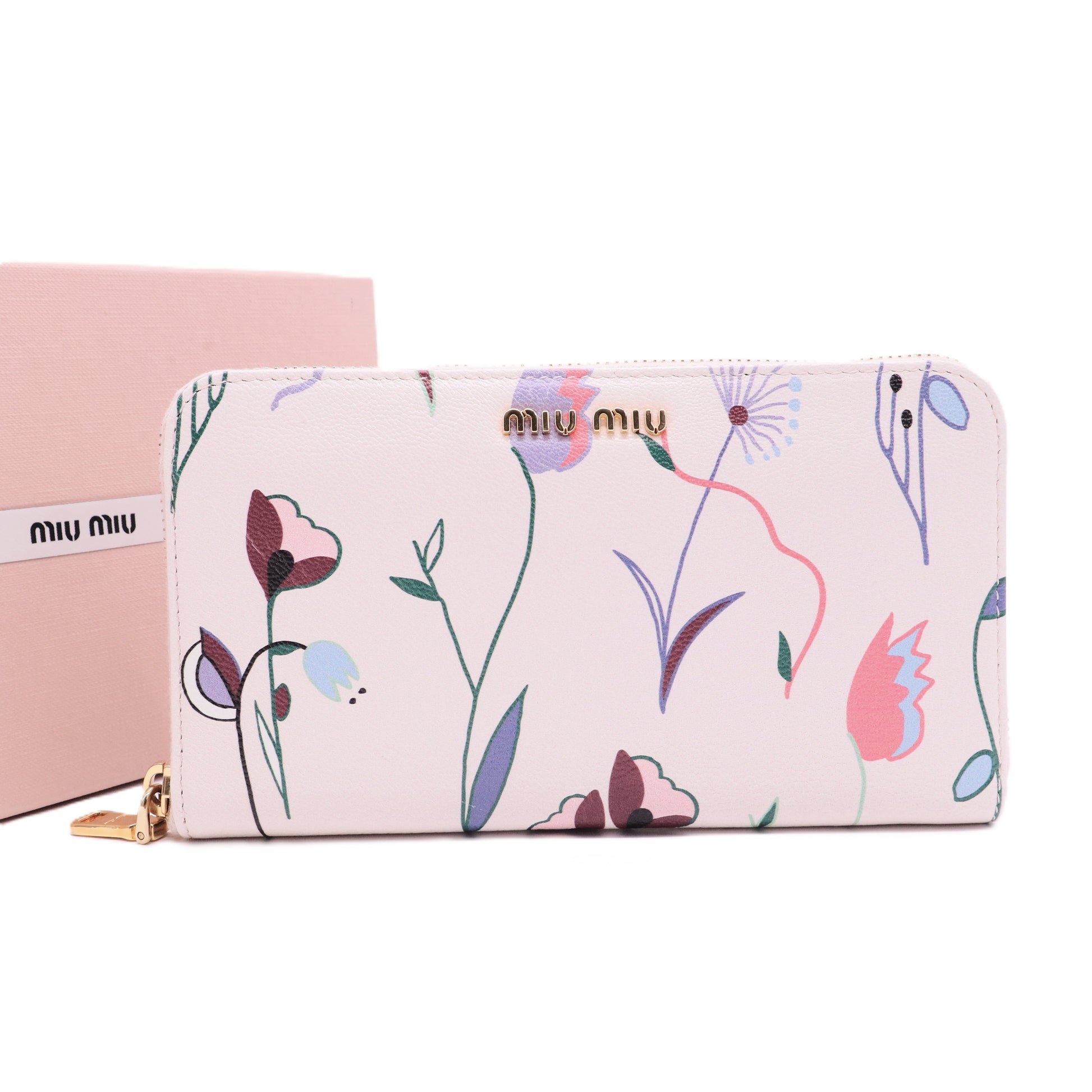 Zip-around Wallet With Floral Print