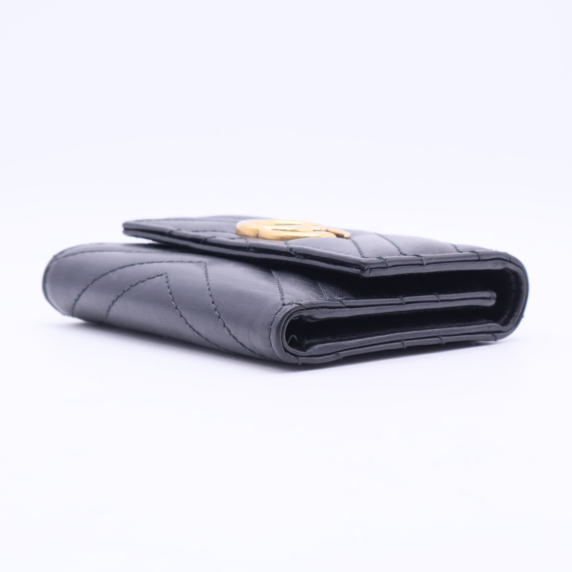 Calfskin Matelasse GG Marmont Medium Wallet Black