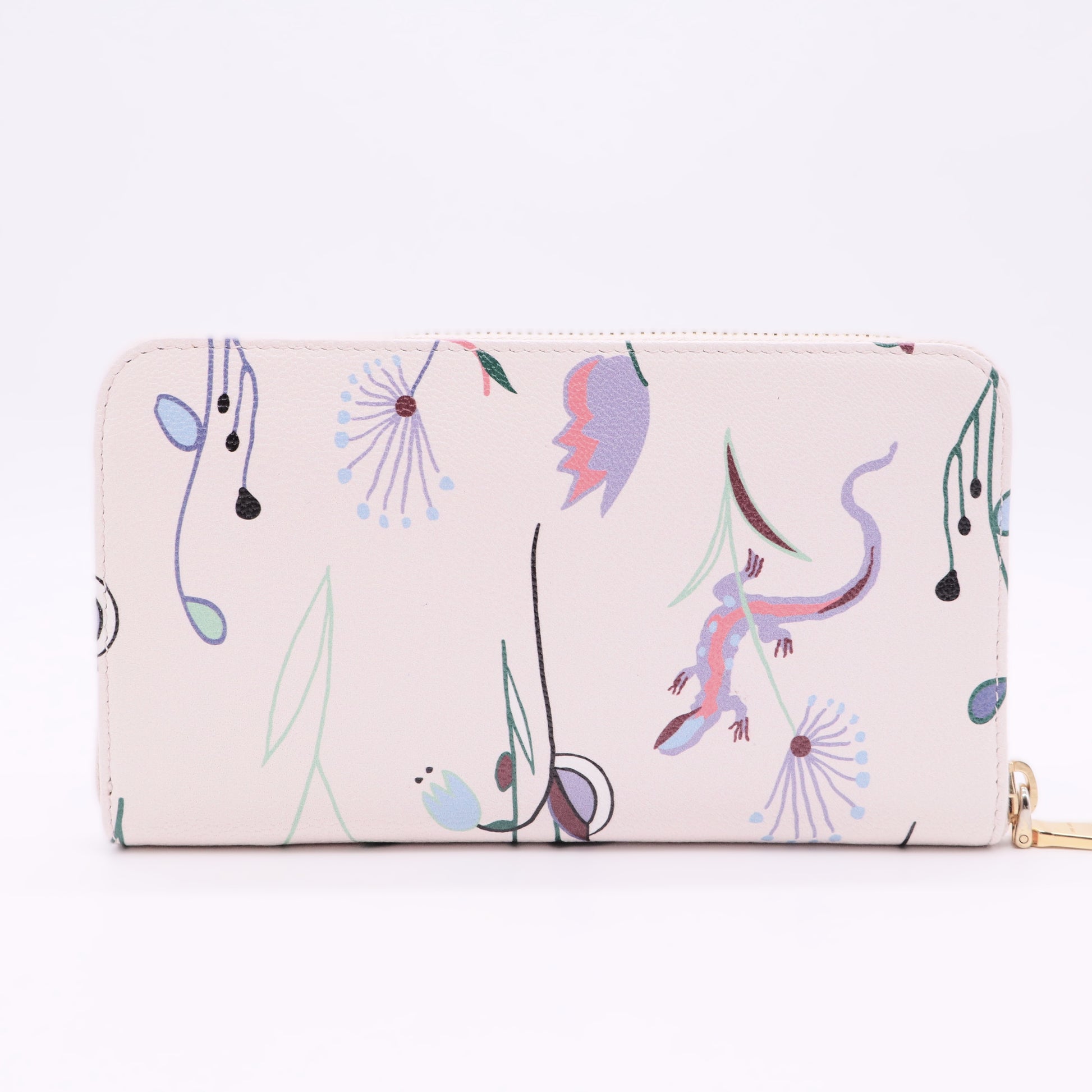 Zip-around Wallet With Floral Print
