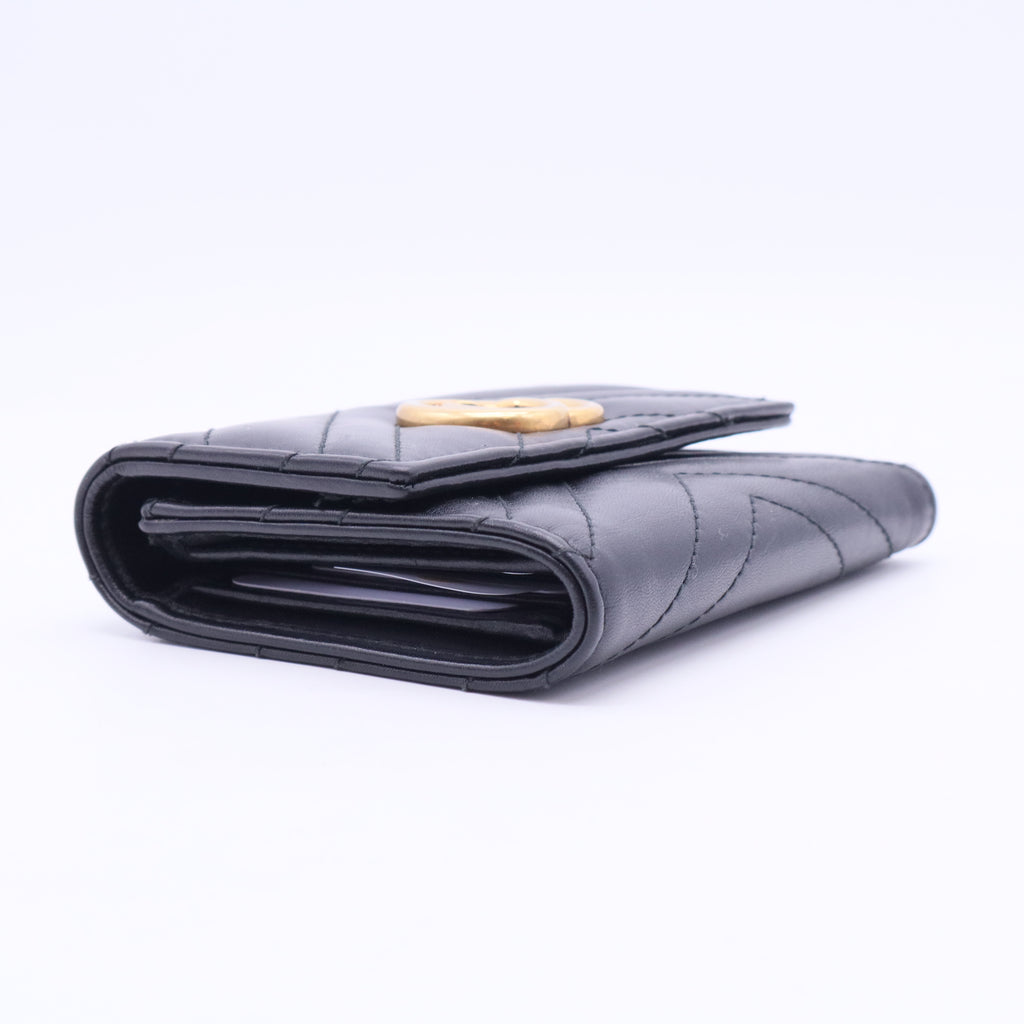 Calfskin Matelasse GG Marmont Medium Wallet Black