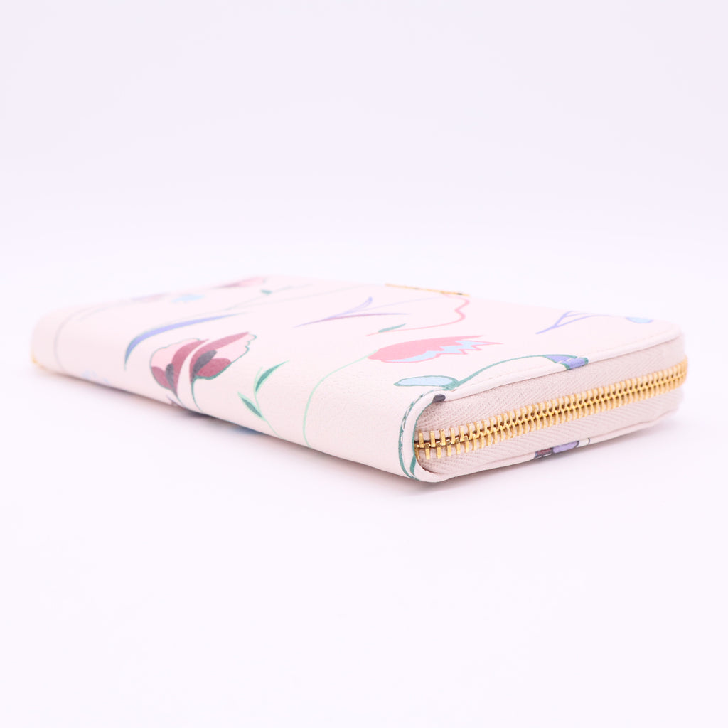 Zip-around Wallet With Floral Print