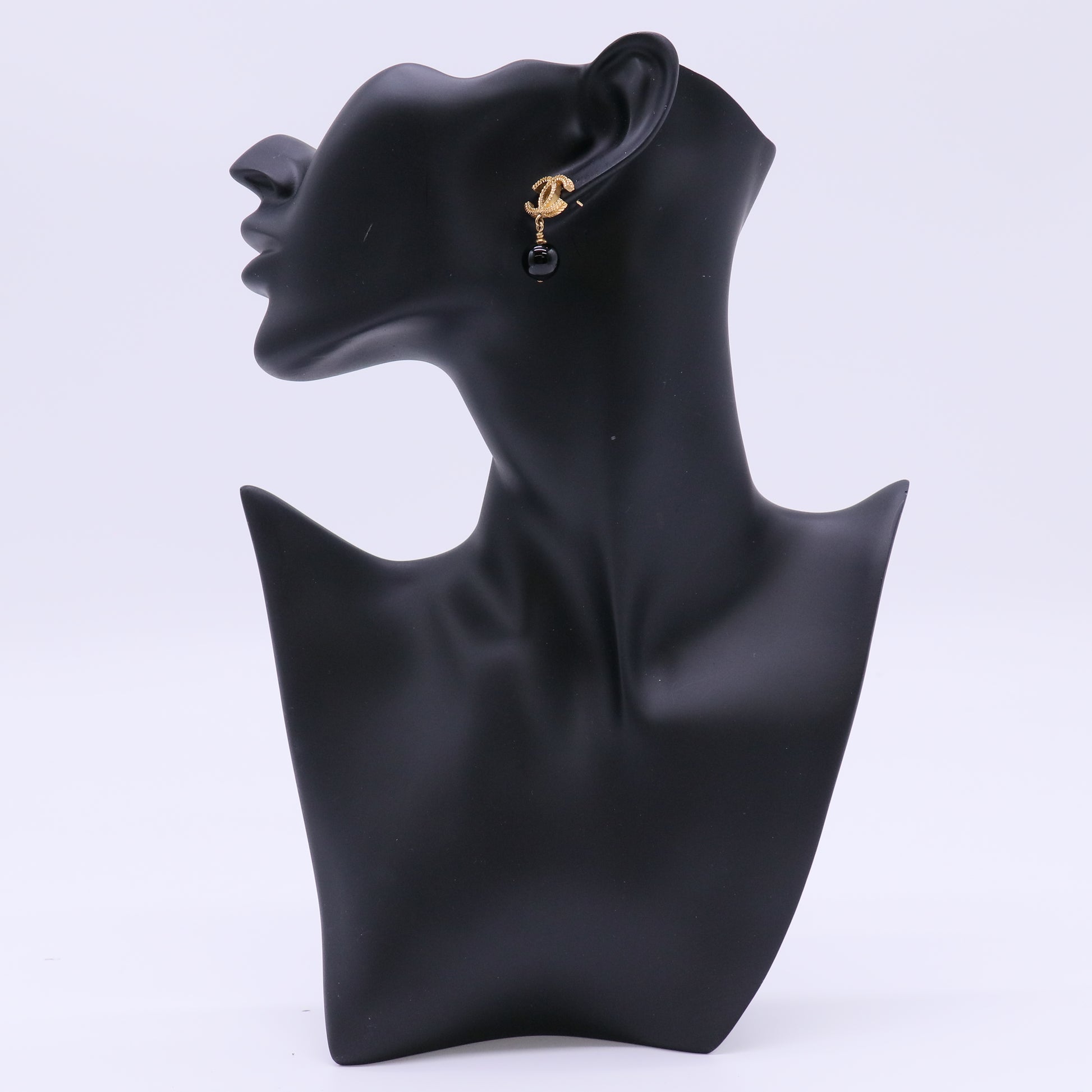 Chanel Twisted CC Ball Drop Earrings W22053