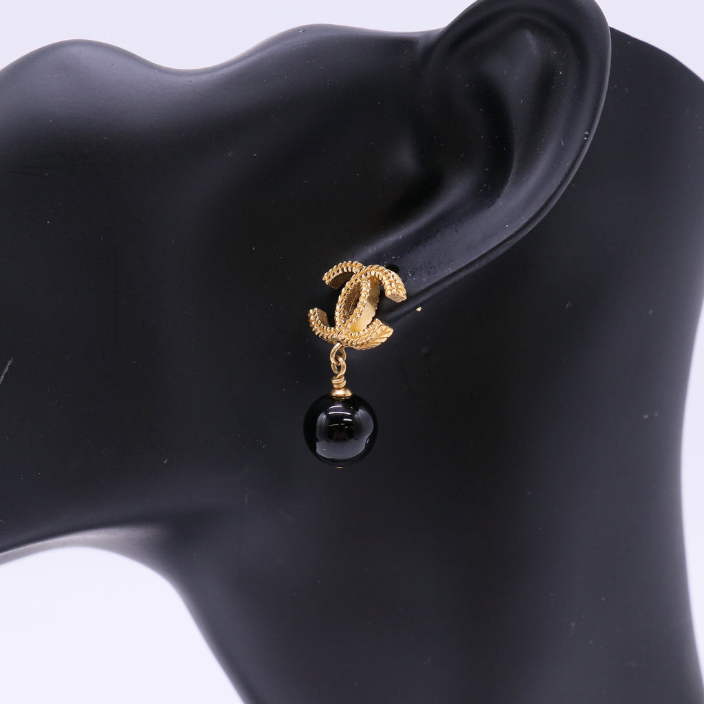 Chanel Twisted CC Ball Drop Earrings W22053