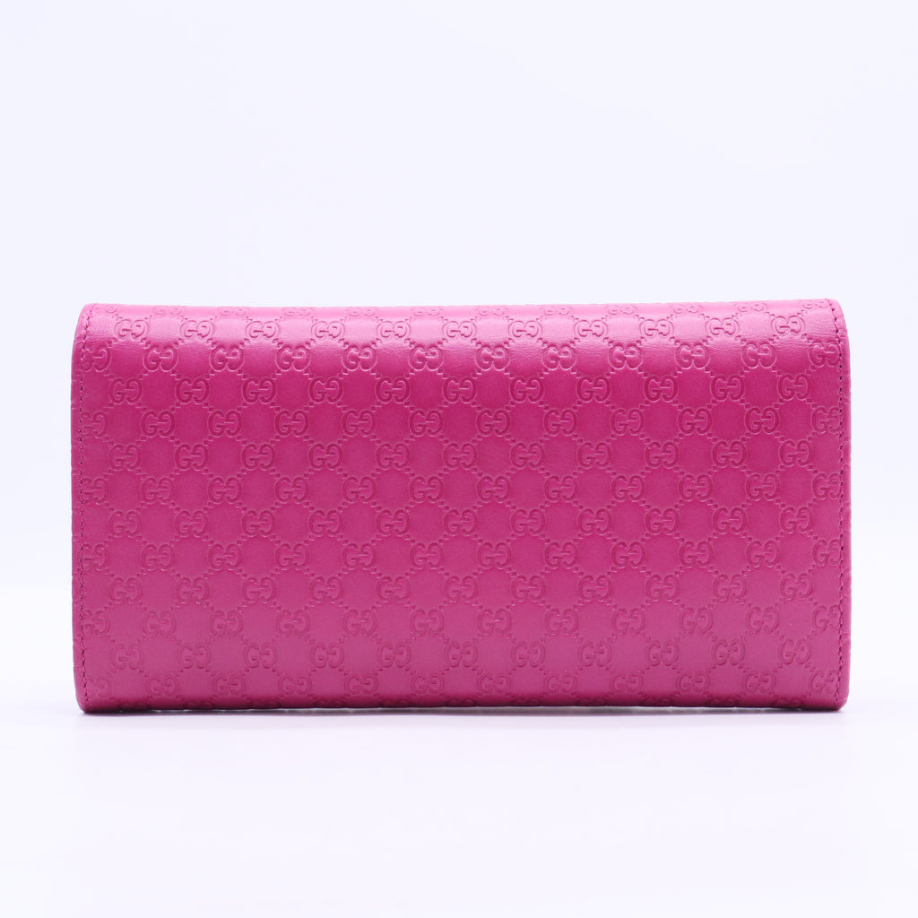 Pink Micro guccissima Leather Wallet