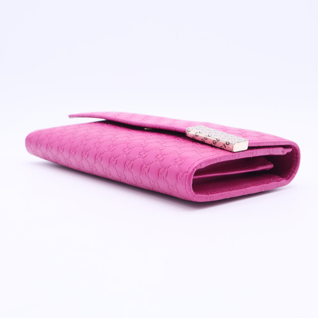 Pink Micro guccissima Leather Wallet
