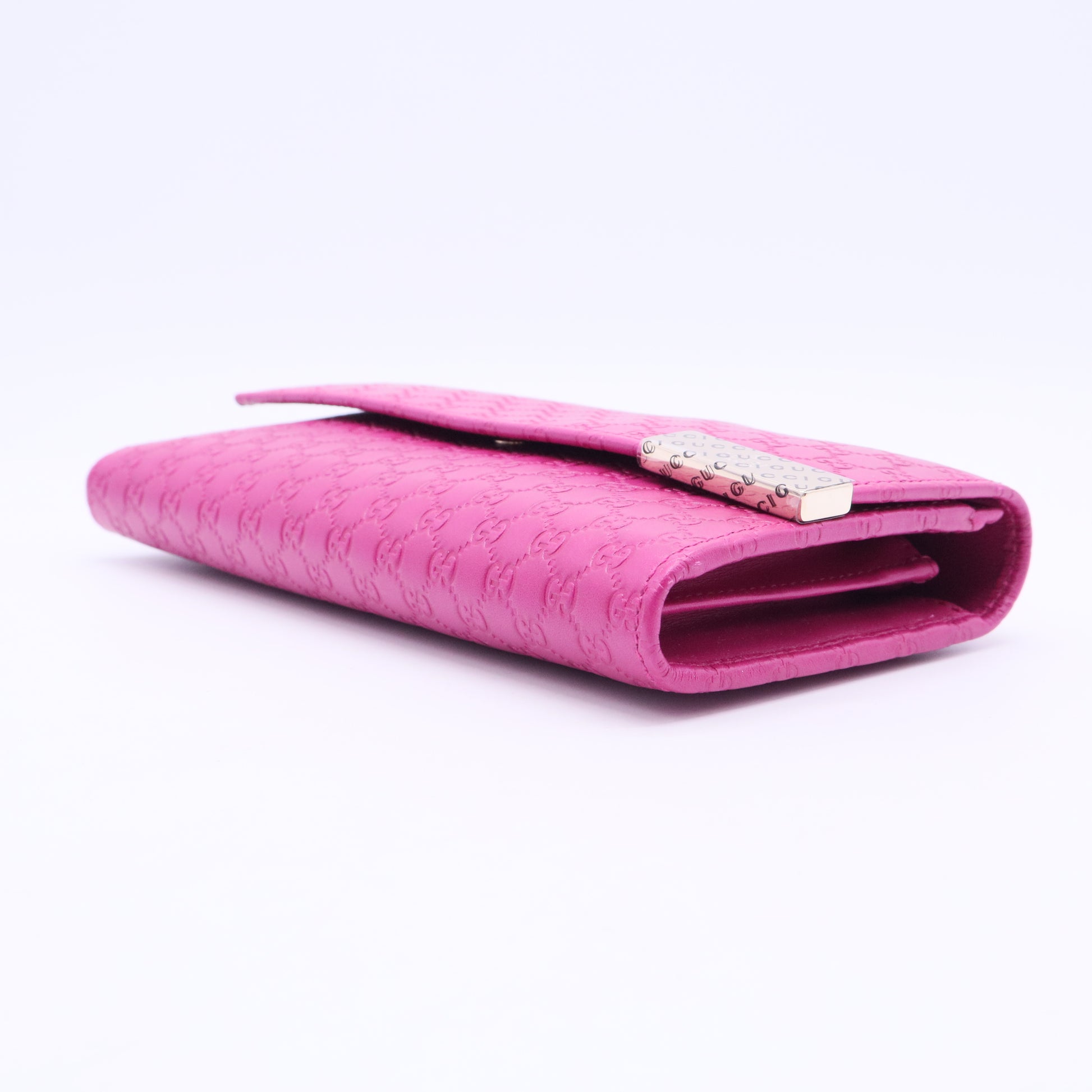 Pink Micro guccissima Leather Wallet