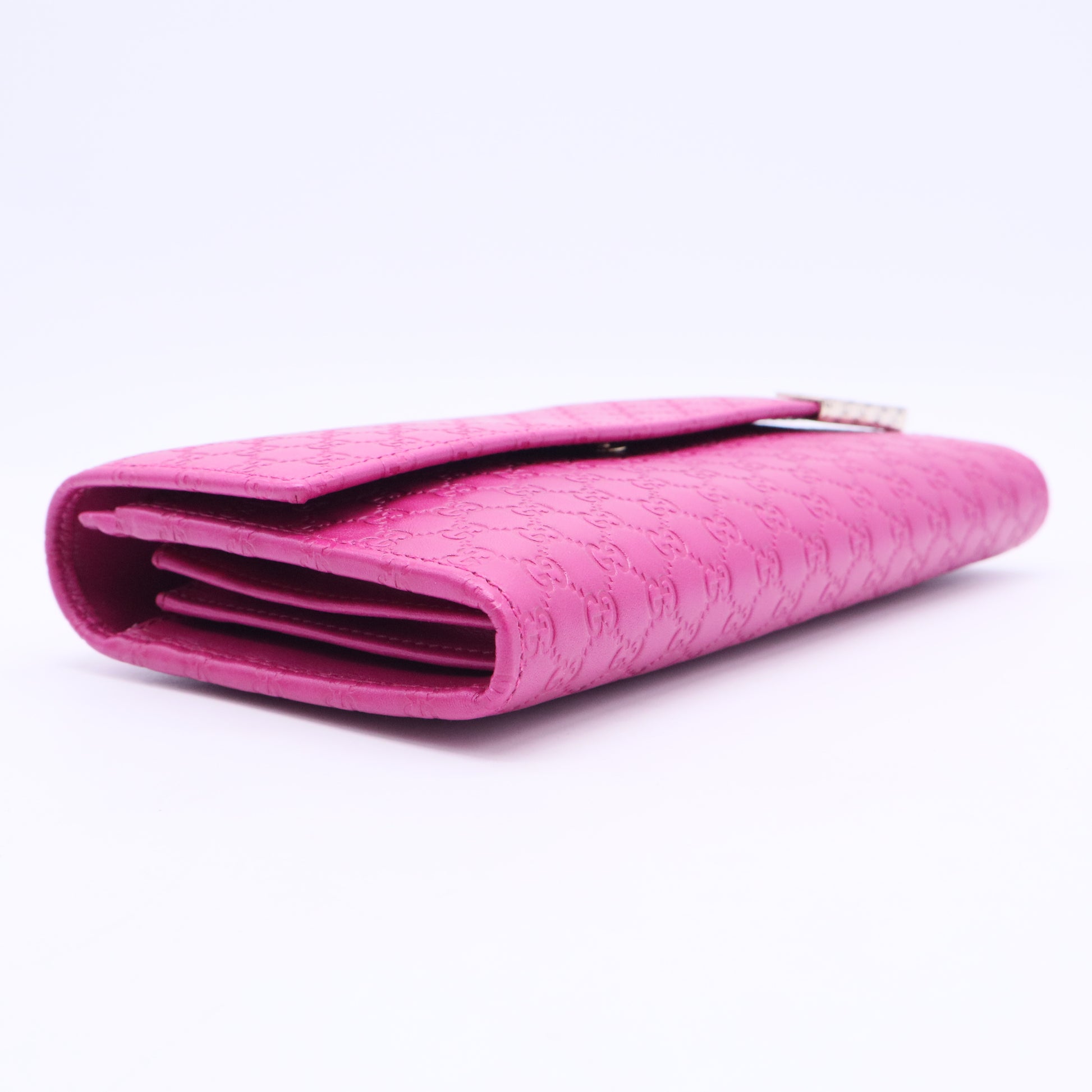 Pink Micro guccissima Leather Wallet