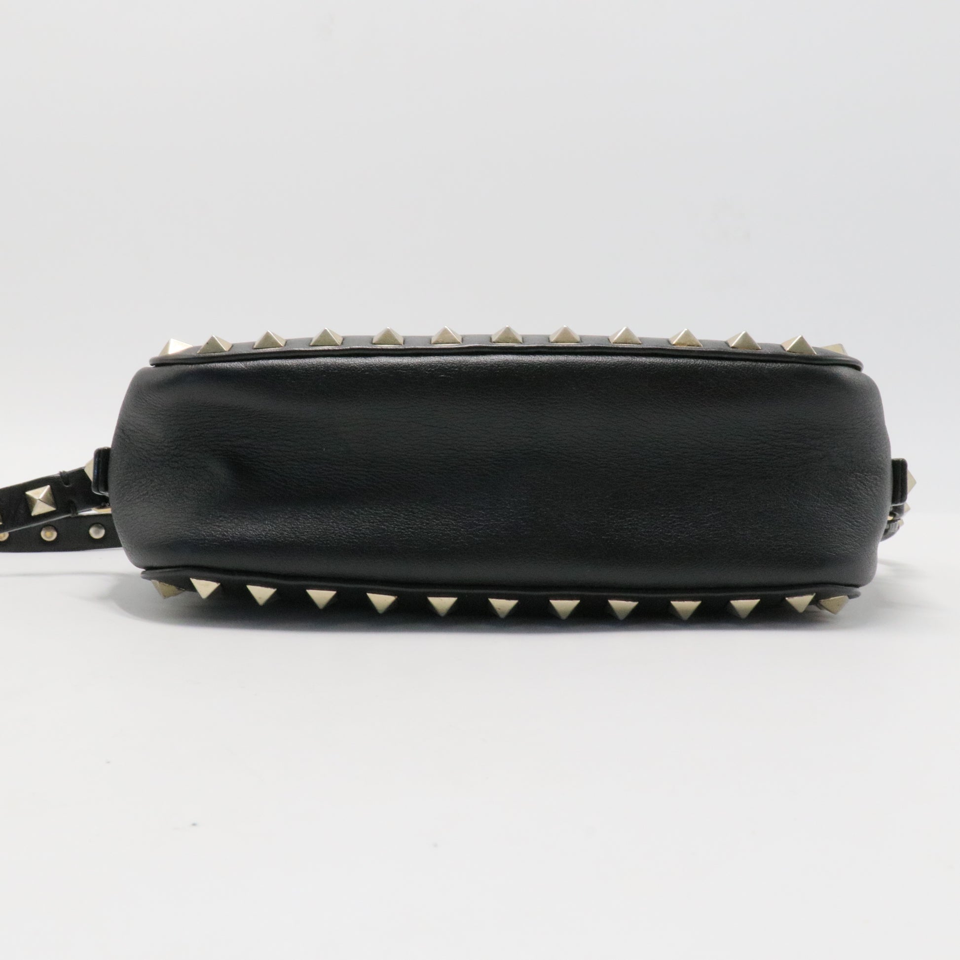 Calfskin Rockstud Camera Crossbody Bag Black
