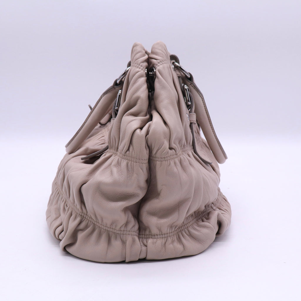 Prada Argilla Nappa Gaufre Leather Tote Bag twins B21051