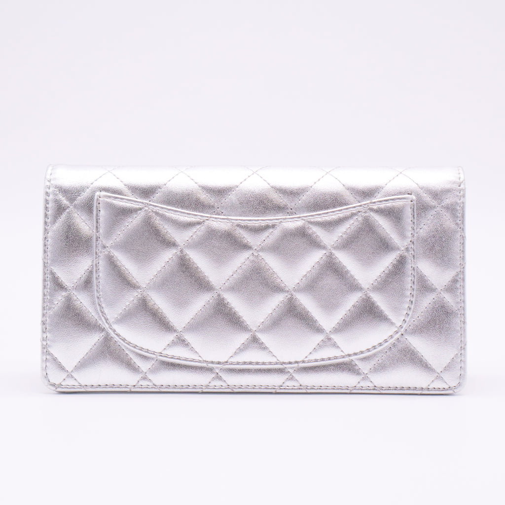 Lambskin Yen Wallet Silver
