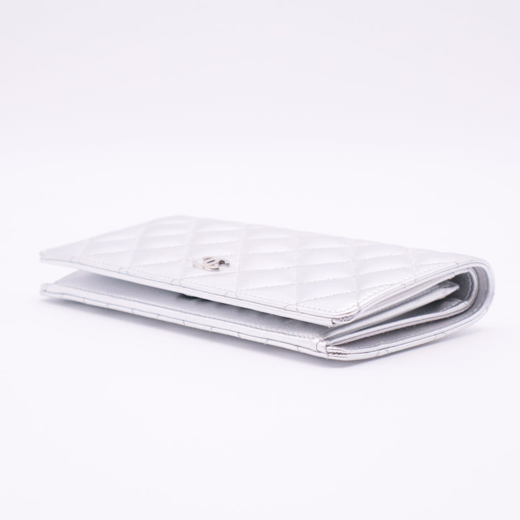 Lambskin Yen Wallet Silver