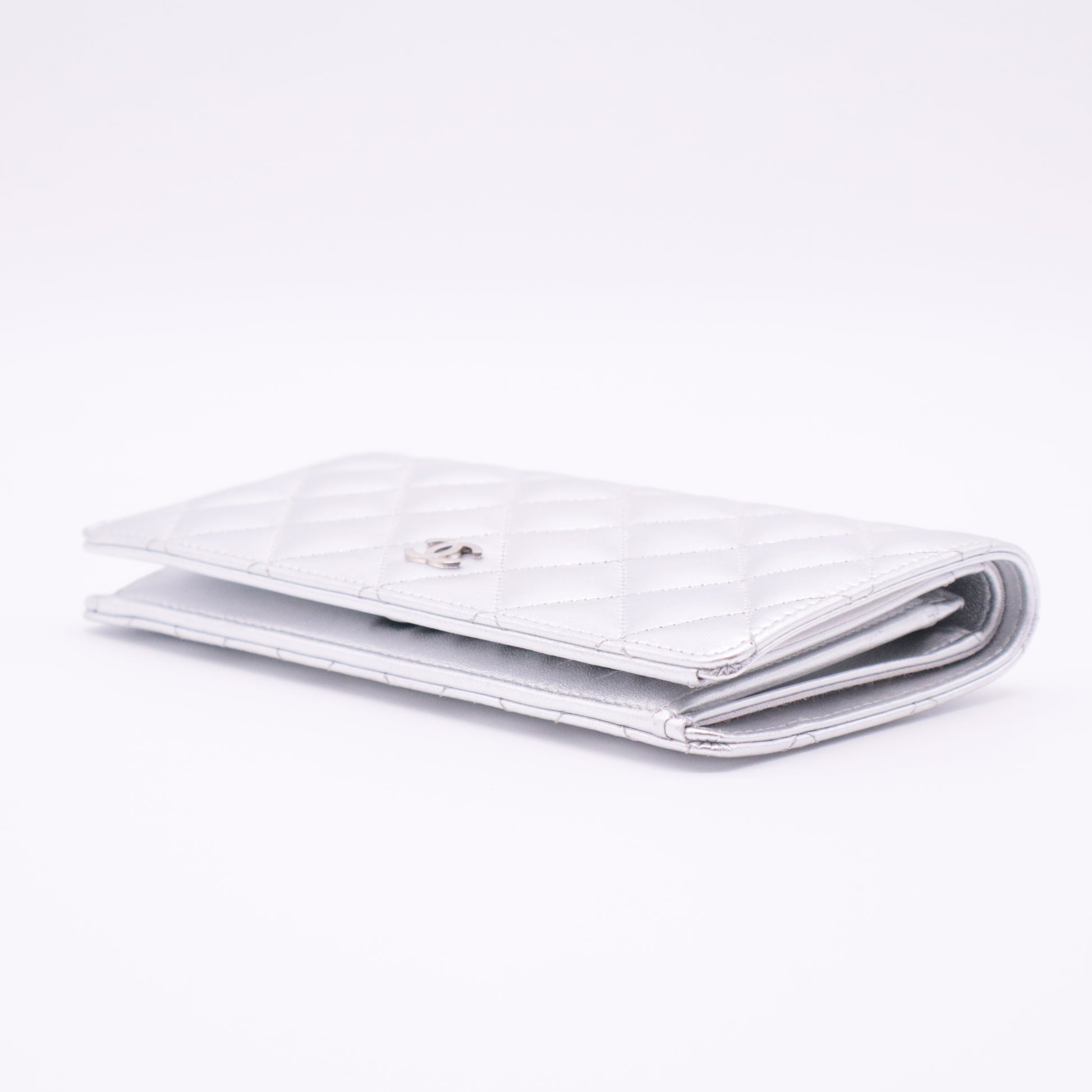 Lambskin Yen Wallet Silver