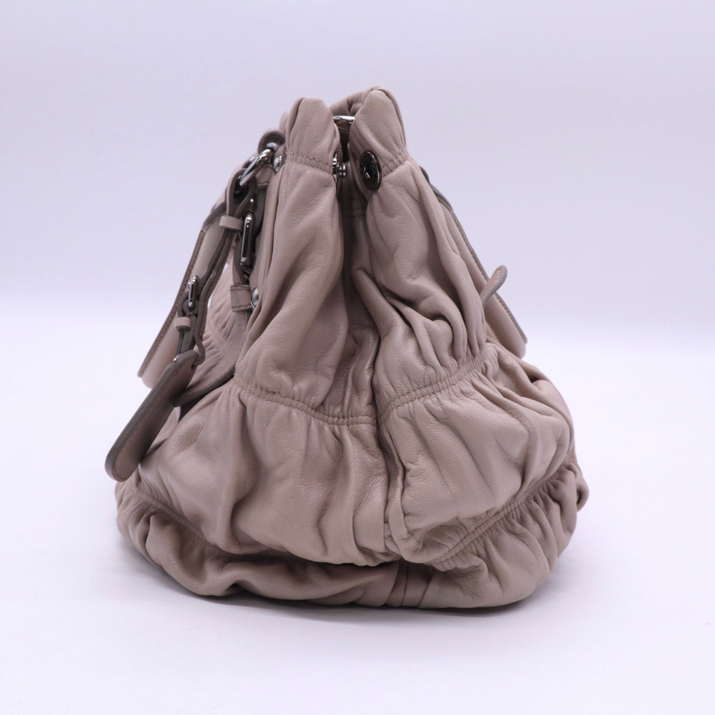 Prada Argilla Nappa Gaufre Leather Tote Bag twins B21051