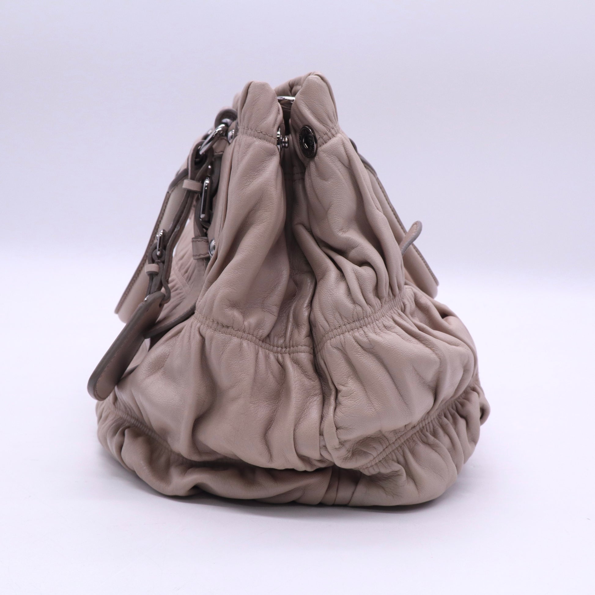 Prada Argilla Nappa Gaufre Leather Tote Bag twins B21051