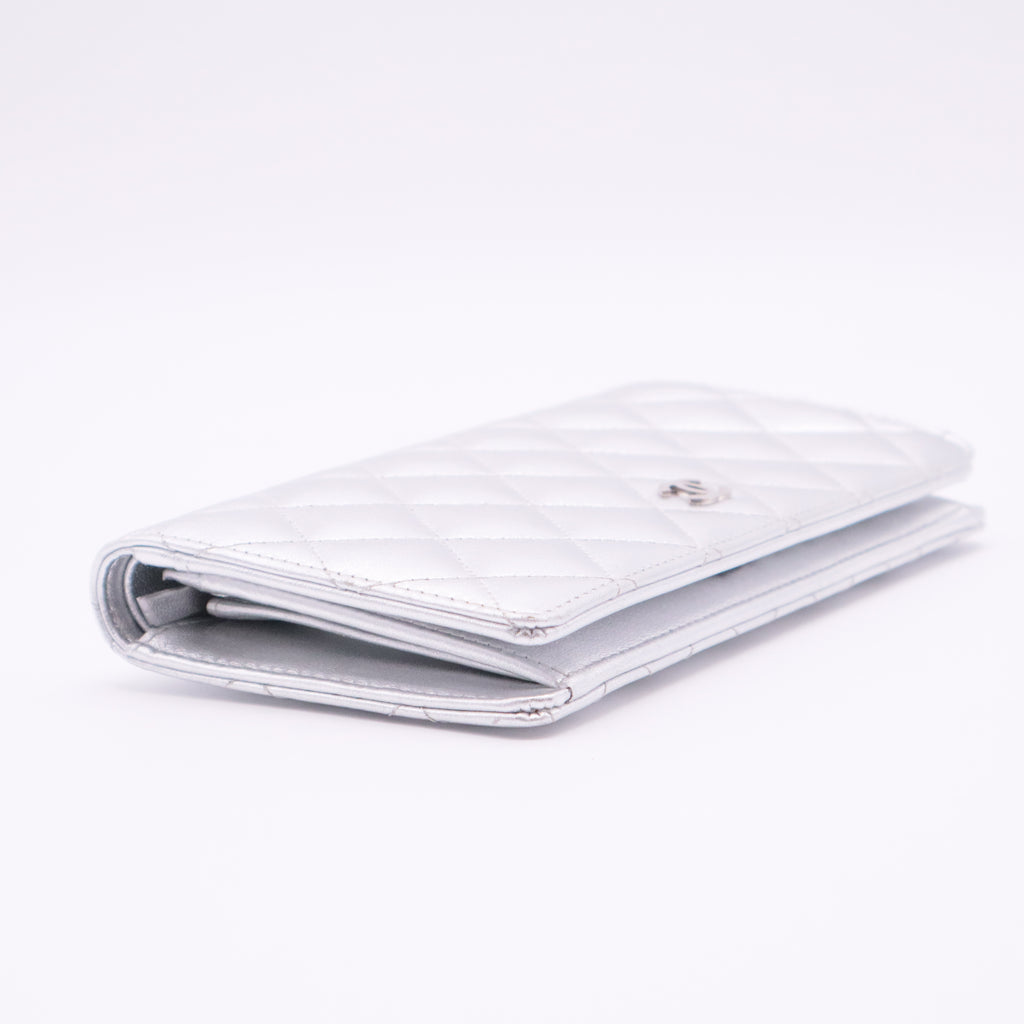 Lambskin Yen Wallet Silver