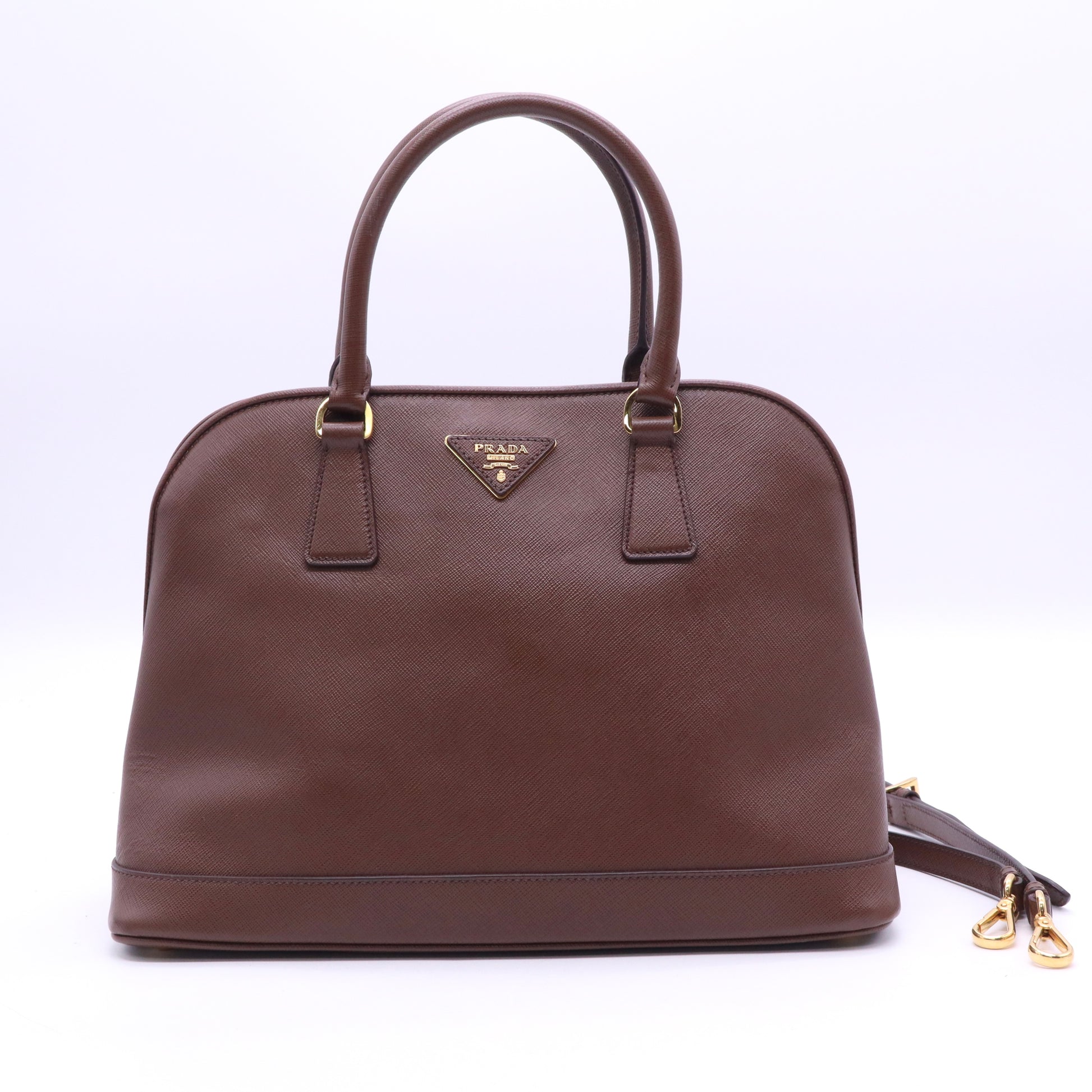 Prada Saffiano Lux Medium Open Promenade Tote Cacao B21038