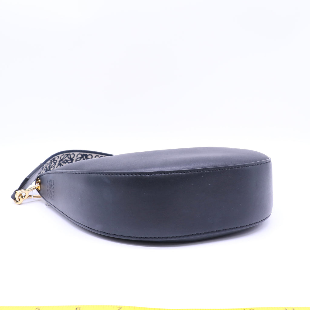Loewe Luna Bag in Satin Calfskin and Jacquard Black Twins LDJ4303
