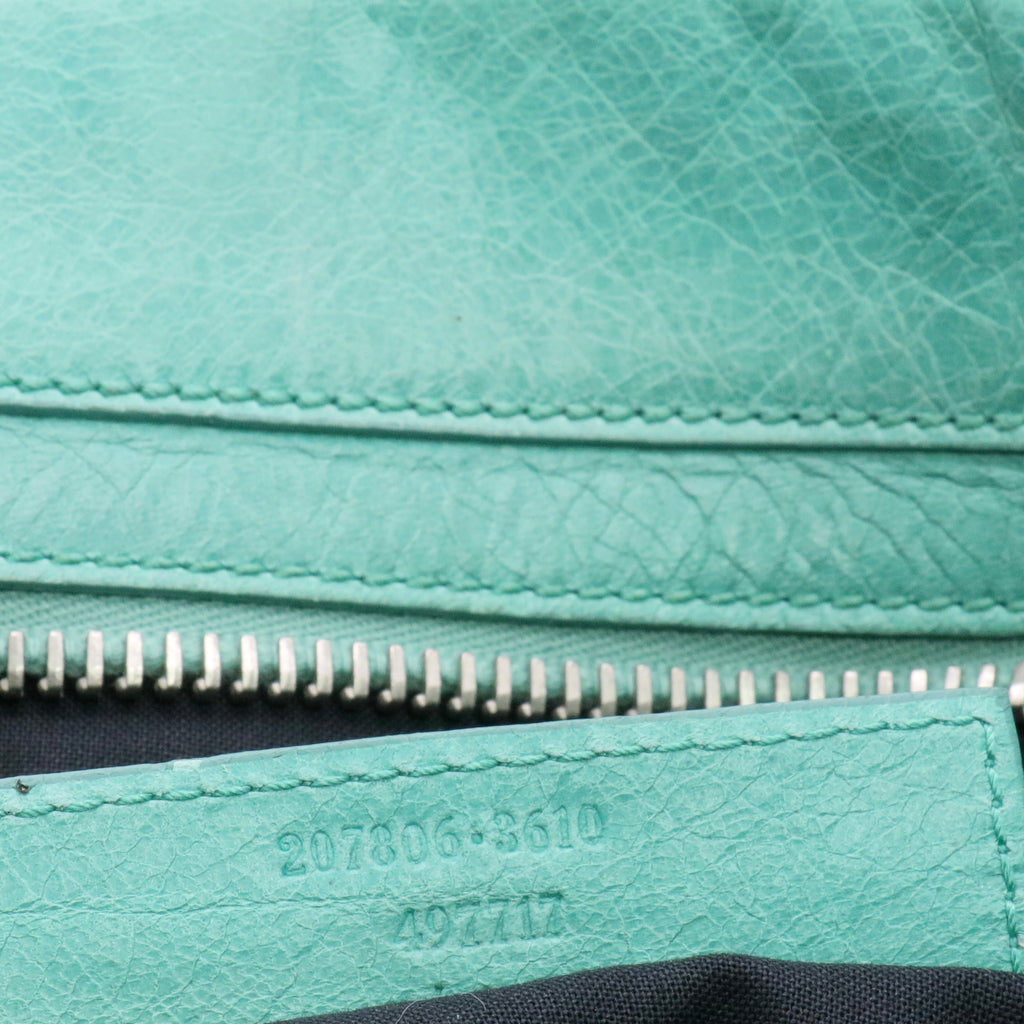 Mint Green Agneau Leather Motorcycle City Bag